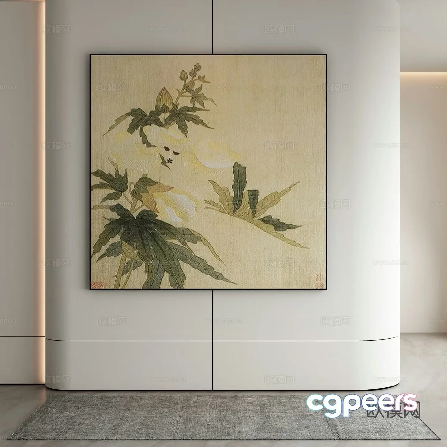 New Chinese style decorative painting art painting hanging painting 3d model