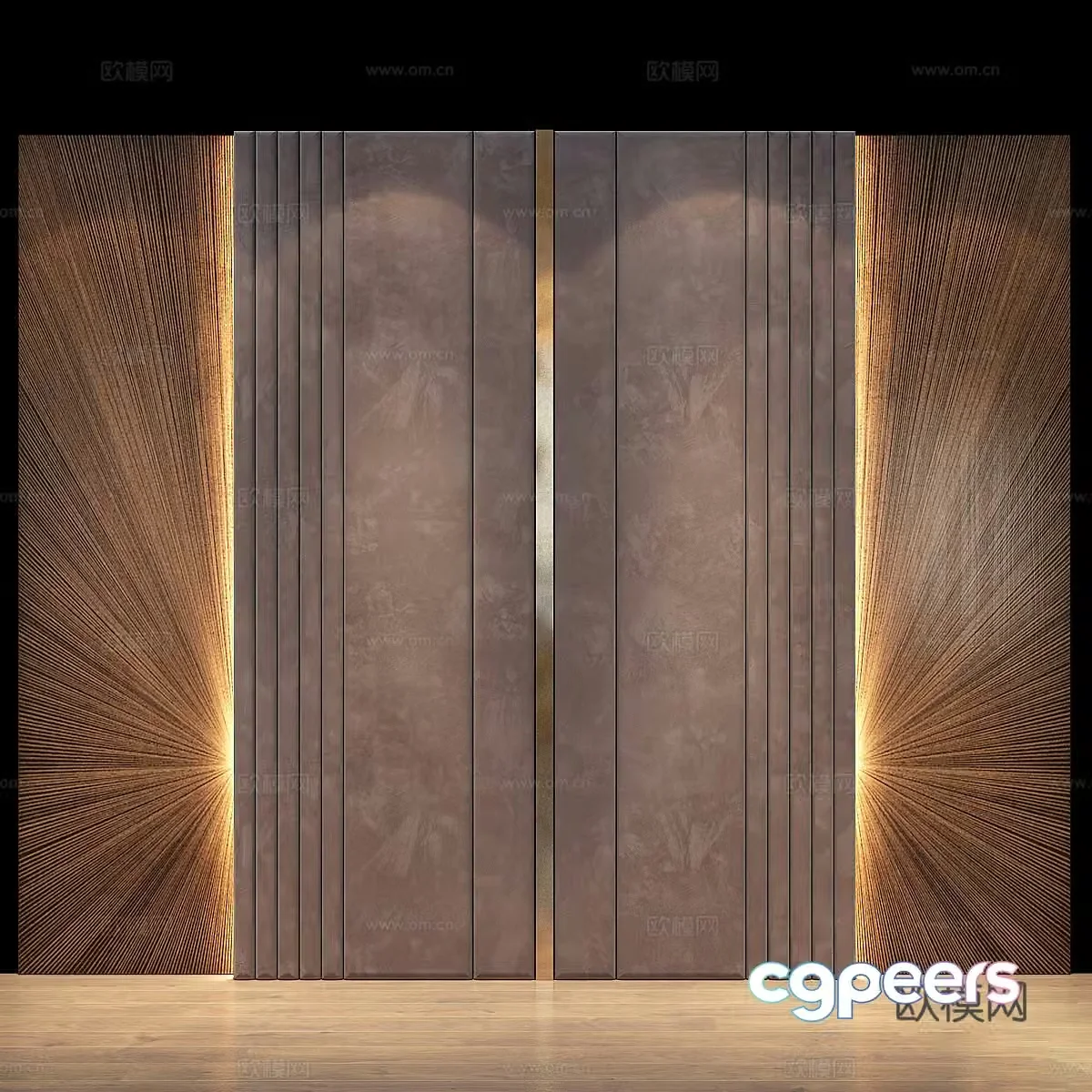 New Chinese style light luxury bedside background wall 3D model