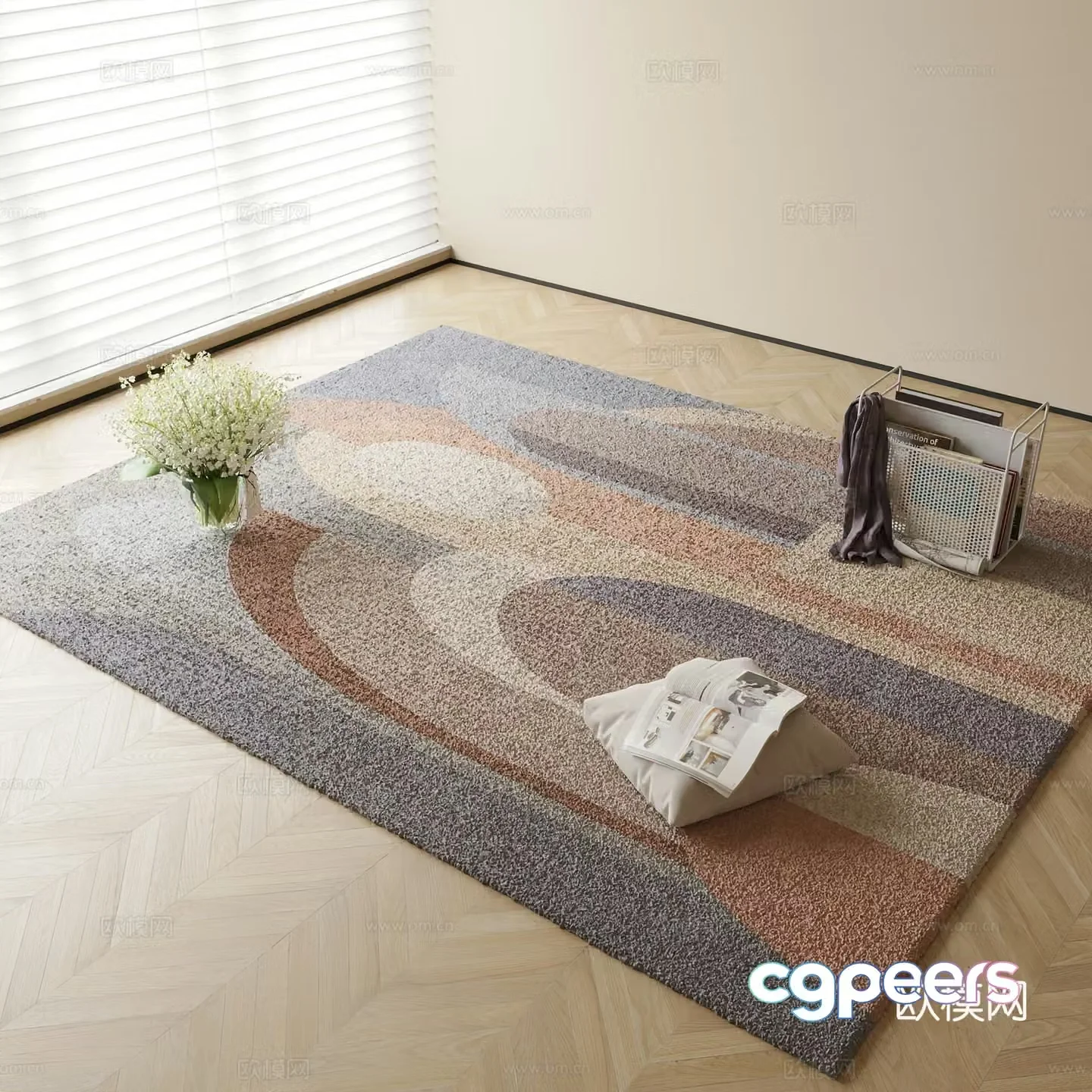 Modern carpet Square carpet 3d model