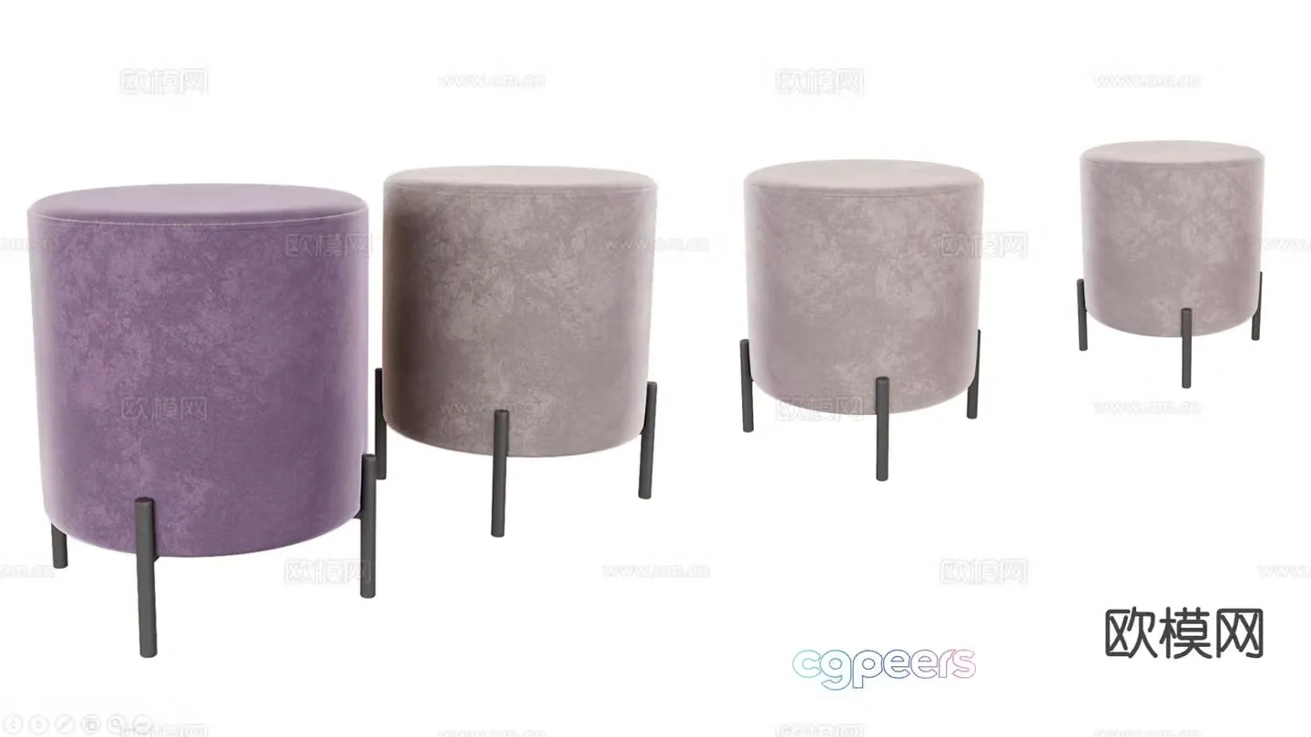 Modern stool round stool sofa stool 3d model