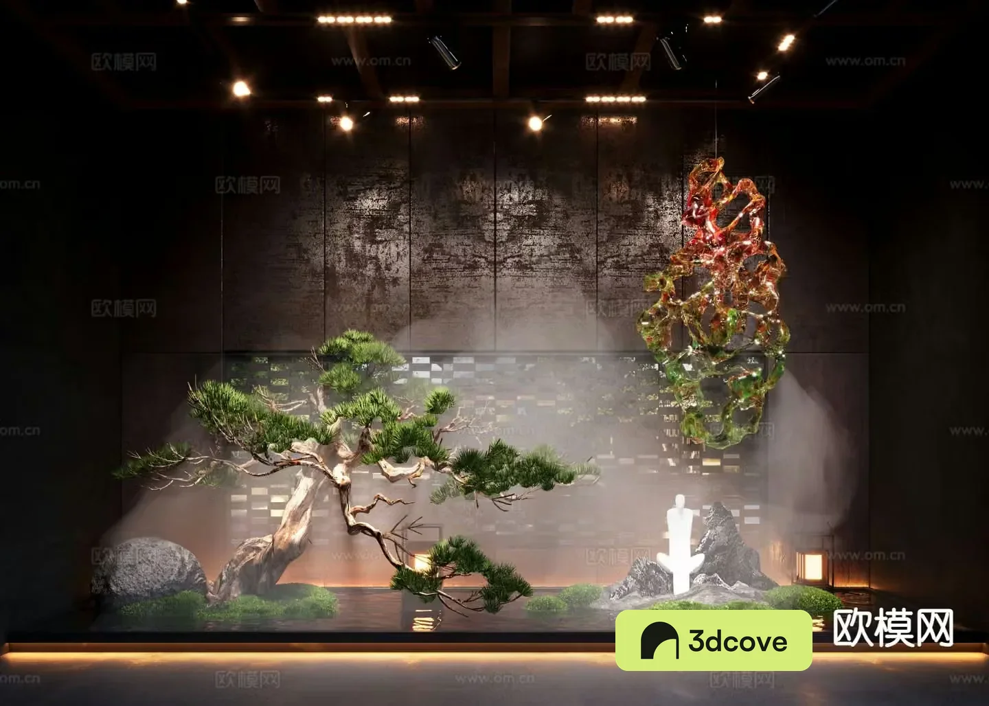 New Chinese style indoor landscaping bryophytes hanging plant landscaping