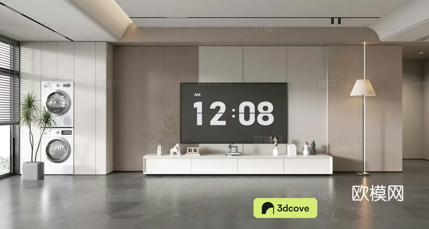 Modern simple living room light luxury TV background wall TV set full wall TV cabinet combination