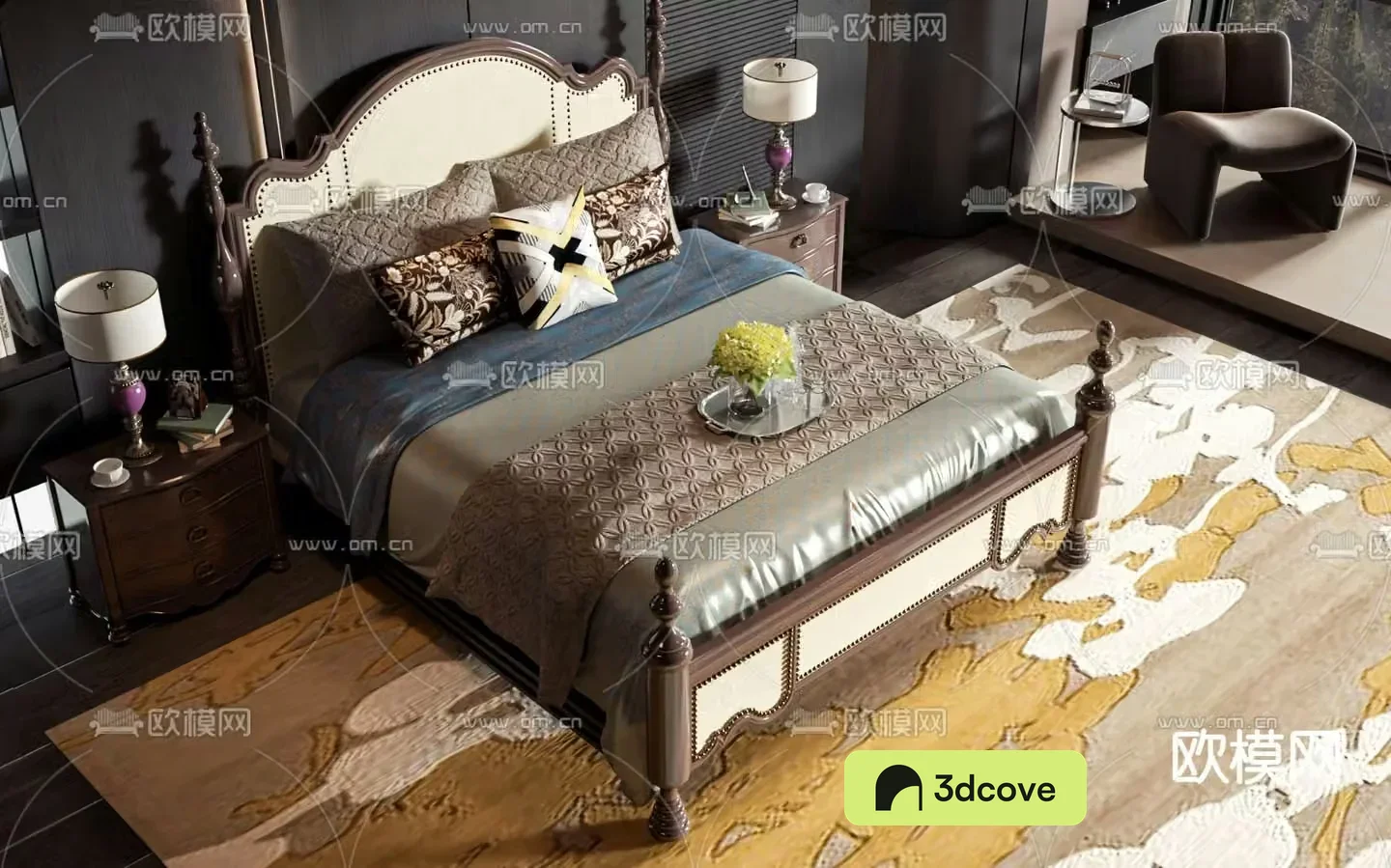 American double bed