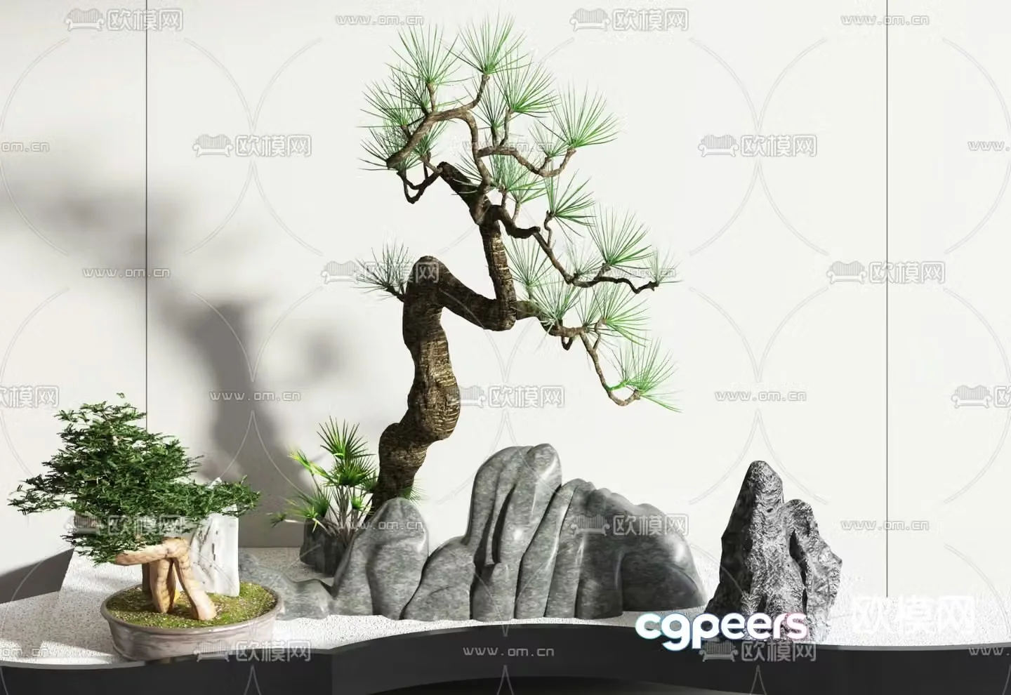 Landscape sketch pine tree landscaping 3D model
