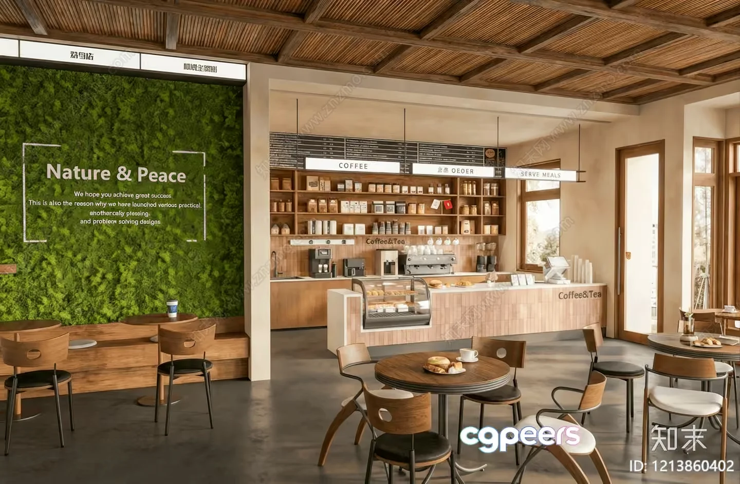 A Coffee Shop Interior 3D Model – 11271 – VRAY Render