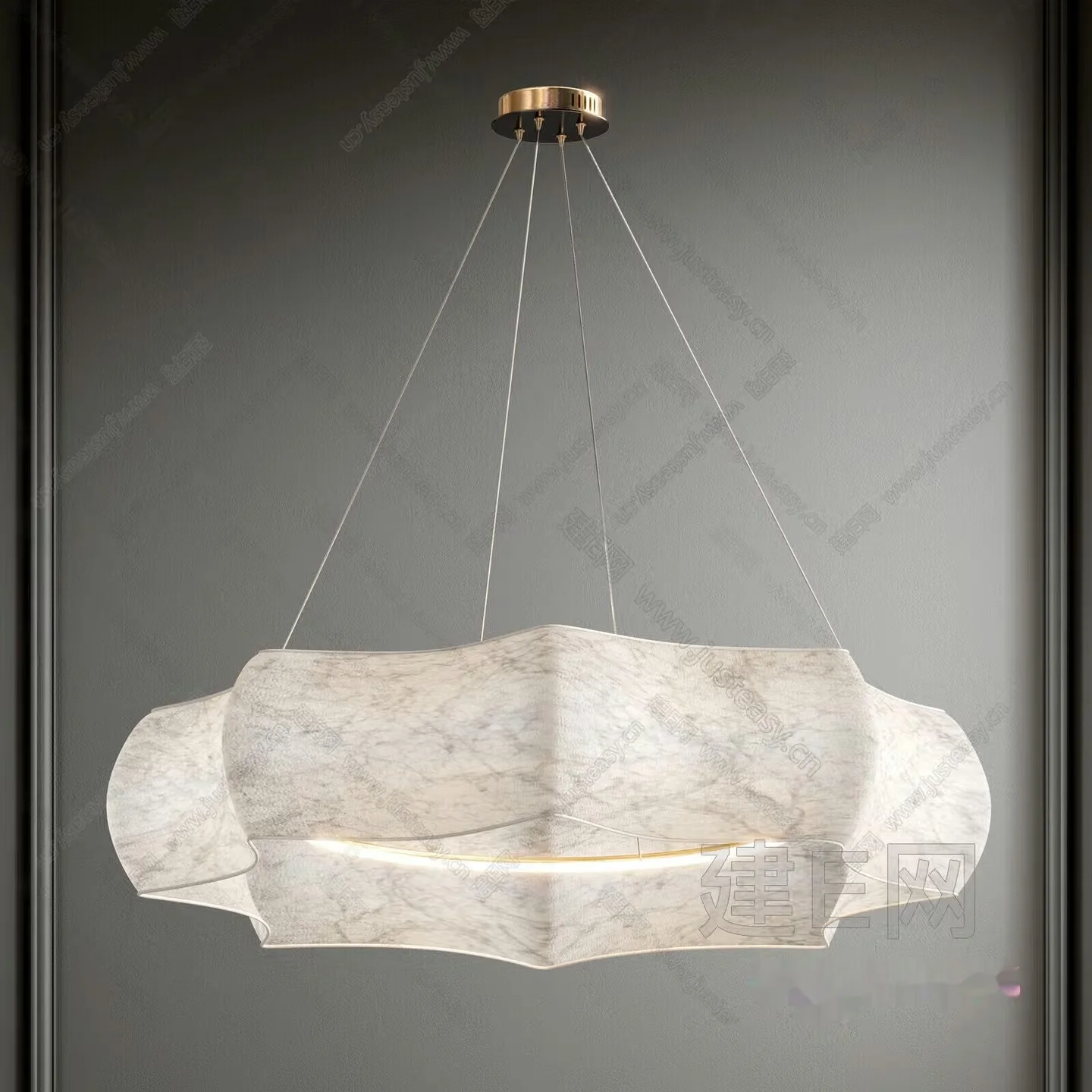 Modern Gold Light Fixture 3D Model – 22076 – VRAY Render