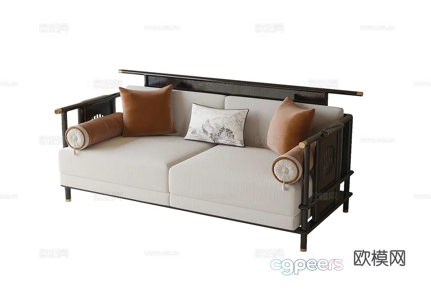 Chinese double sofa 3D model