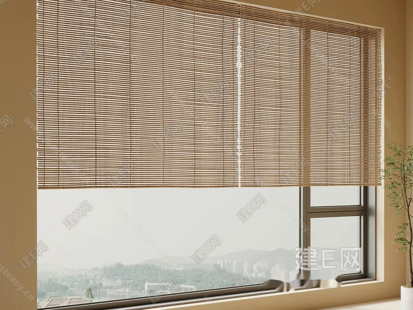 A Window With Blinds 3D Model – 14679 – VRAY Render