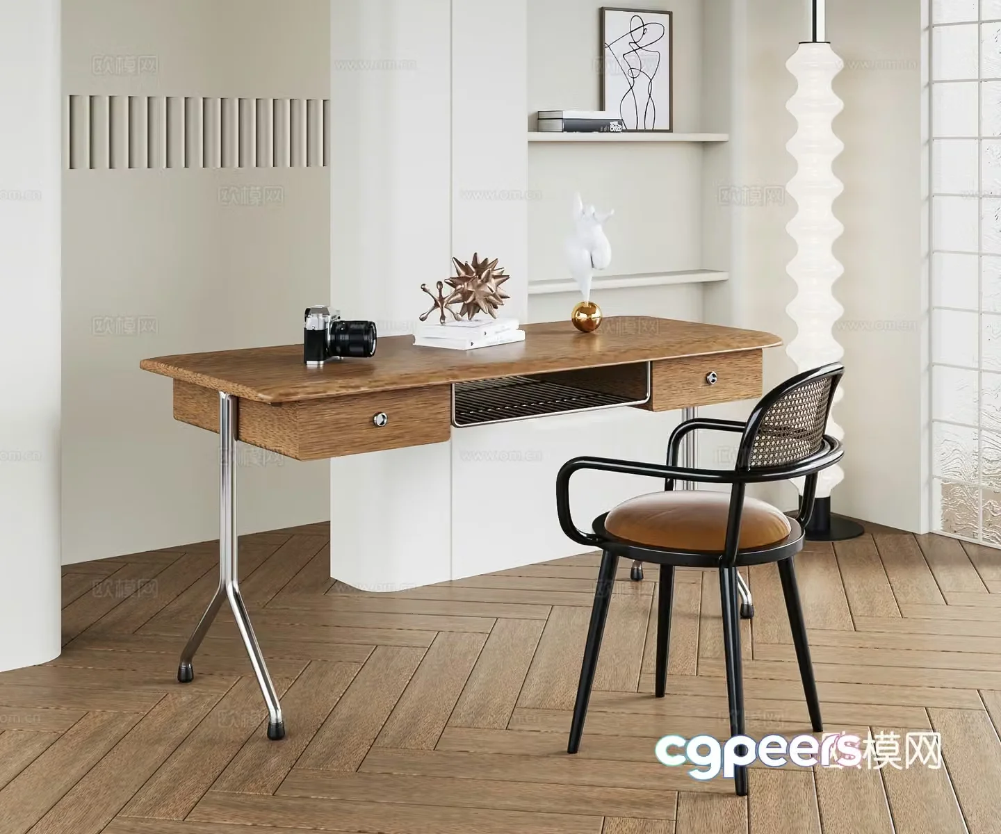 Middle -aged Wind desk chair 3D model
