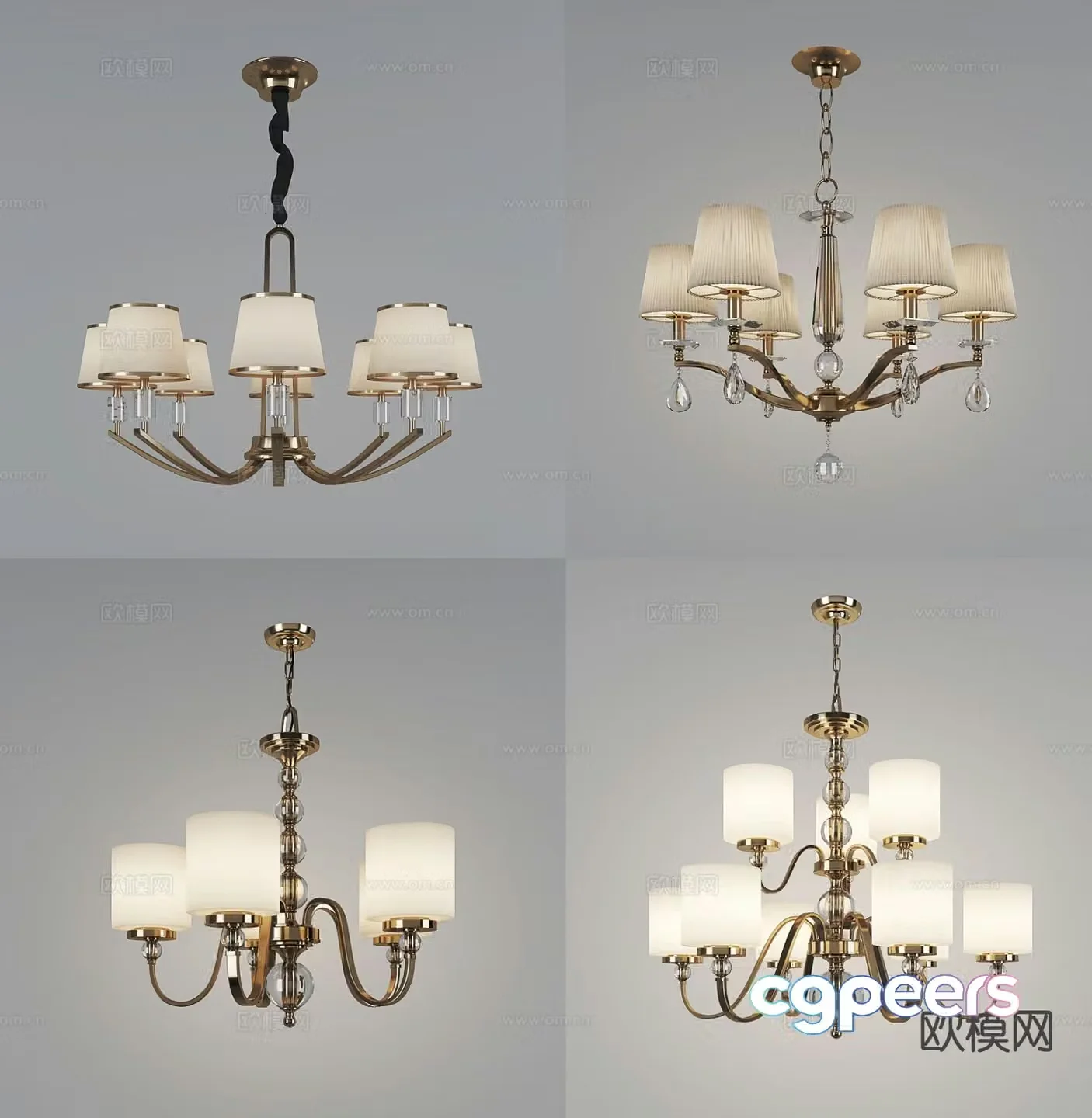 Simple European chandelier crystal chandelier simple European modern chandelier 3d model