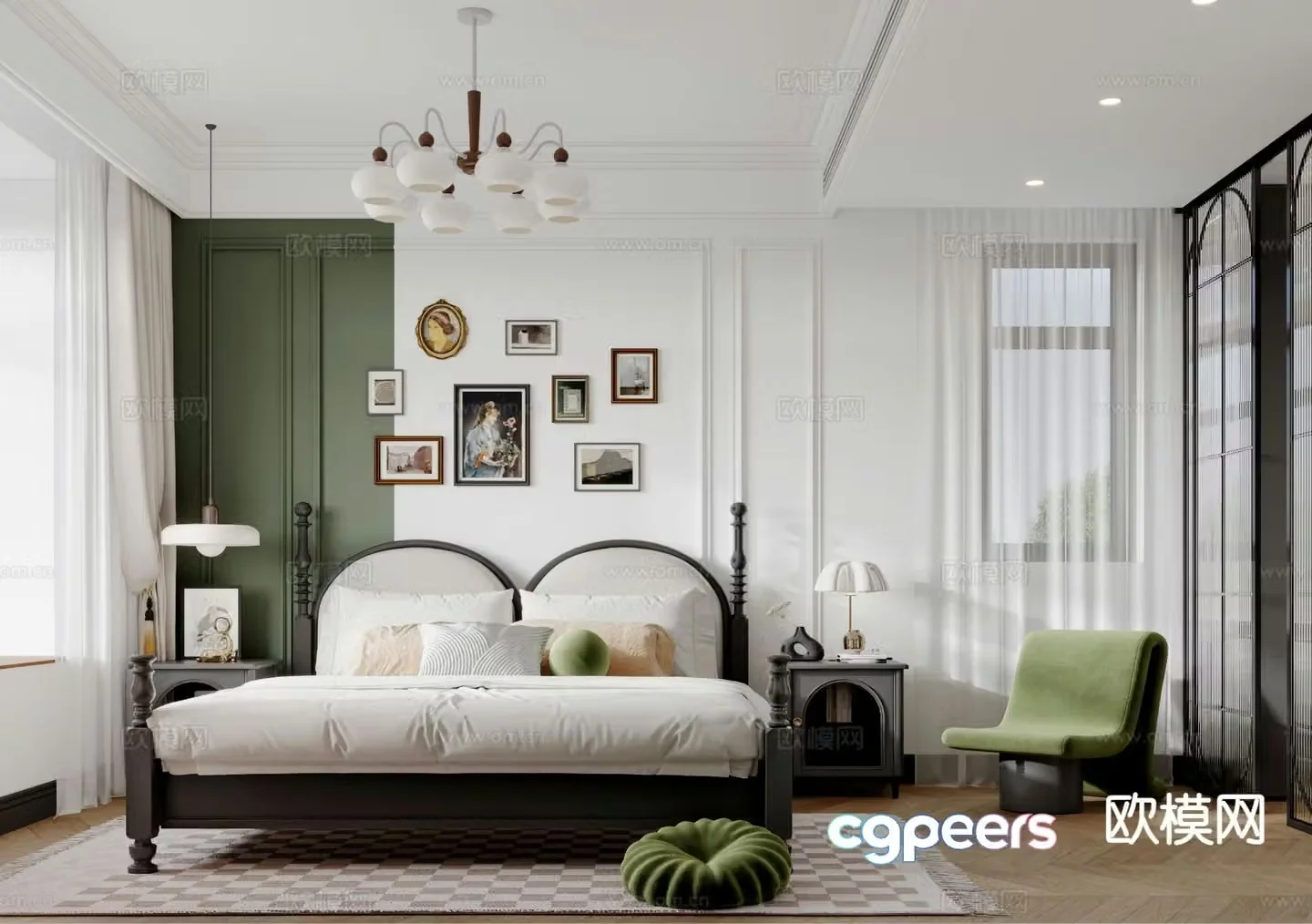 French bedroom master bedroom 3d model