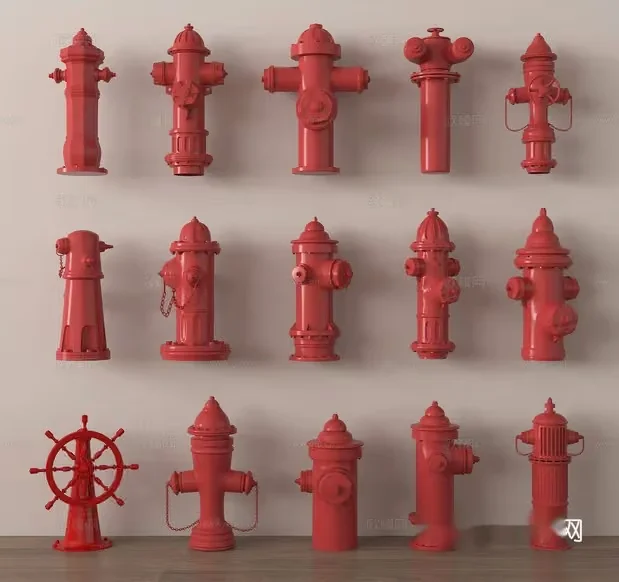Fire Hydrants 3D Model – 10313 – VRAY Render