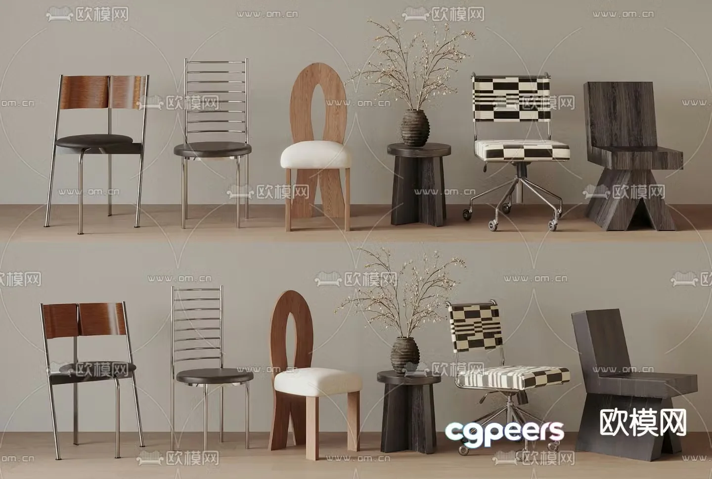 Medieval style chair dining chair 3d model