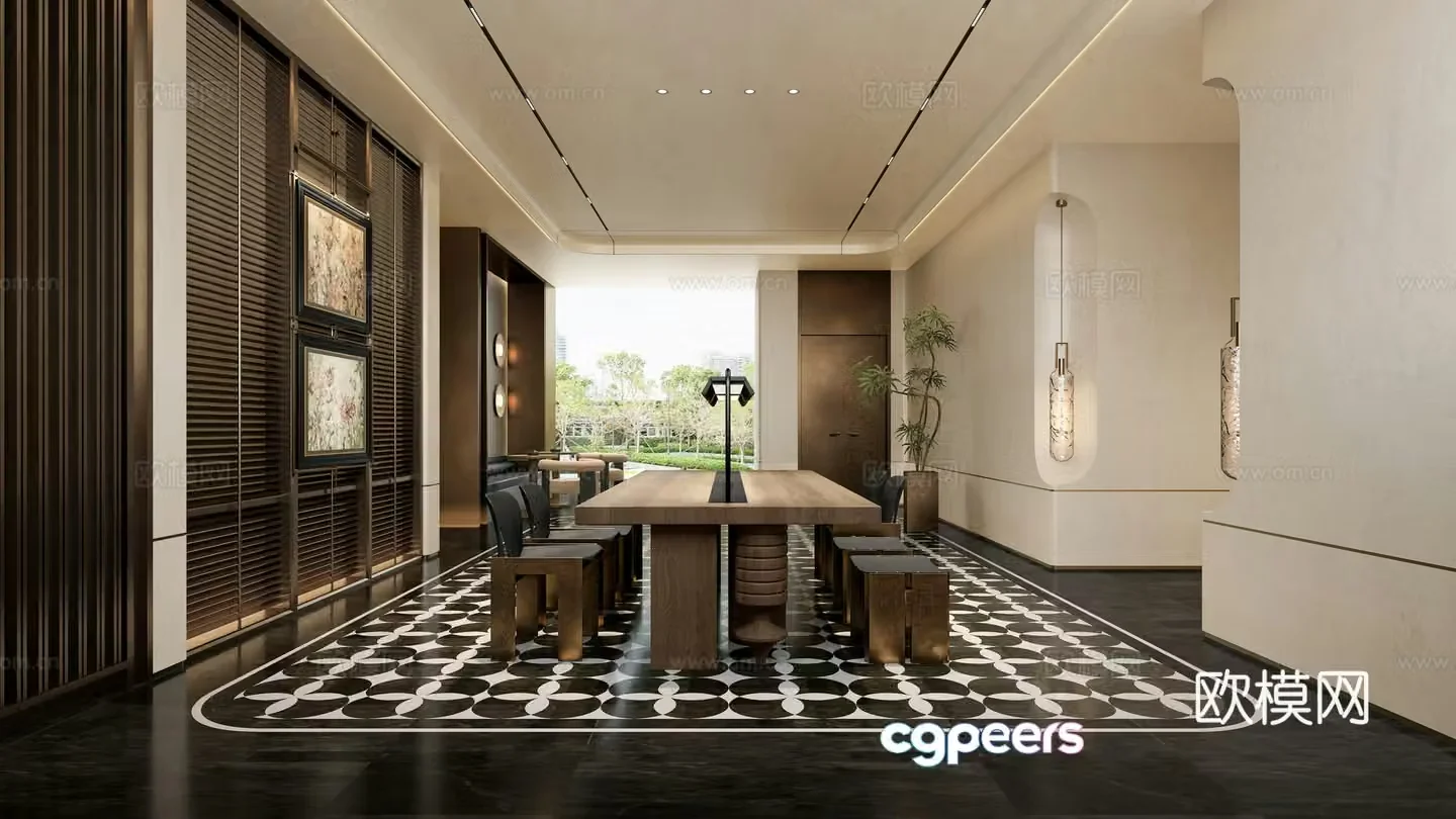 Modern overhead layer 3D model