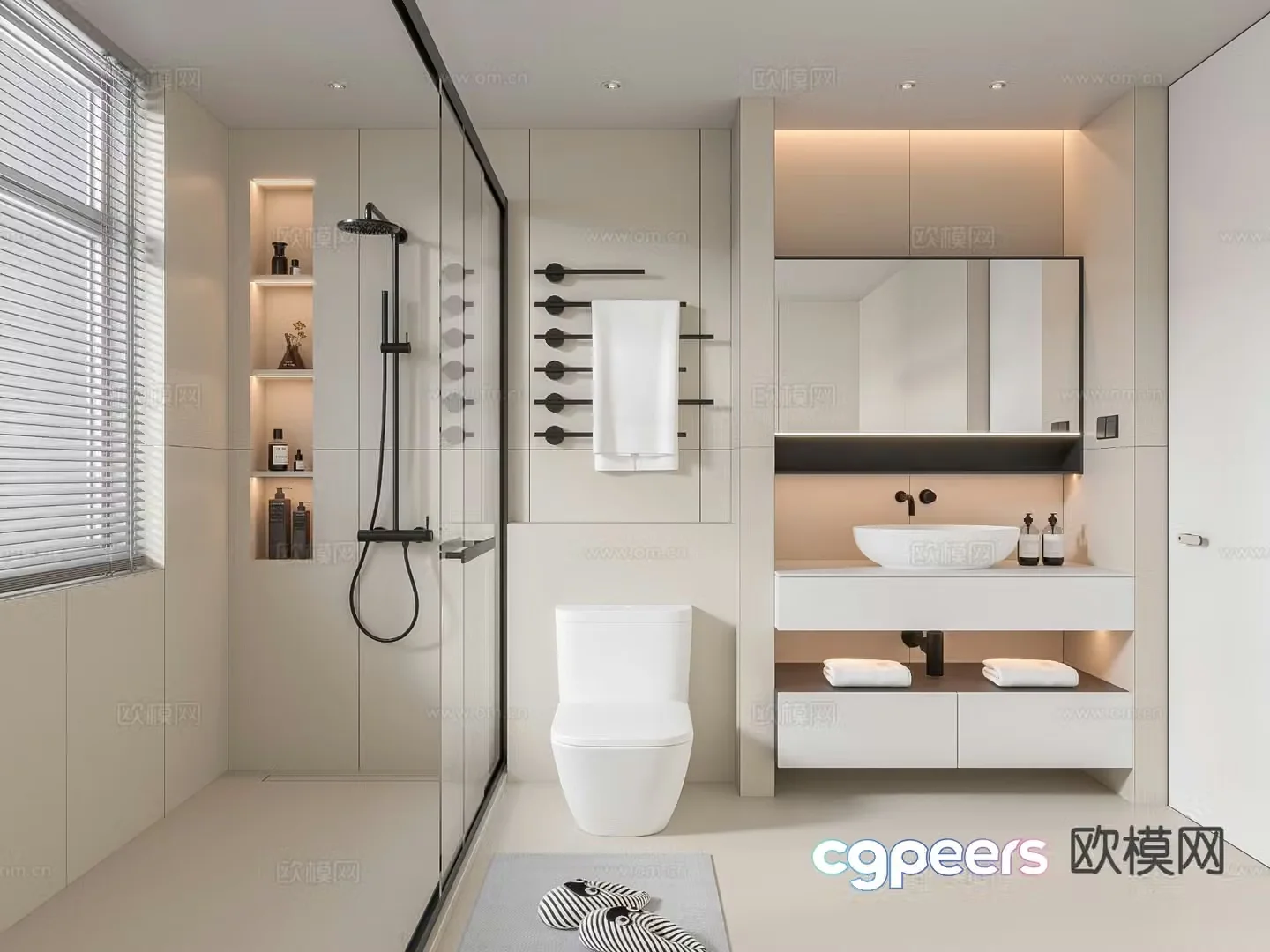 Modern bathroom bathroom toilet 3d model