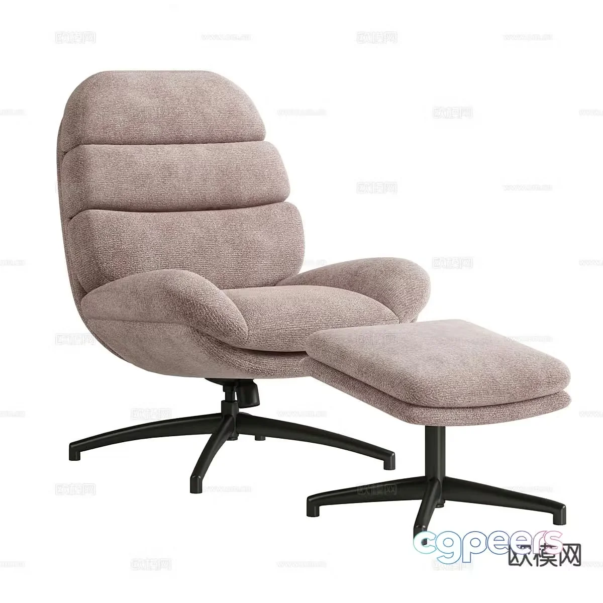 Office chair leisure chair footrest boss chair 3d model