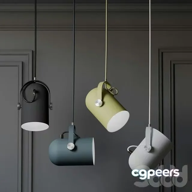 3ds Max Free – Warmly – Modern Nordic Angled Drop Lights – 7 Colors