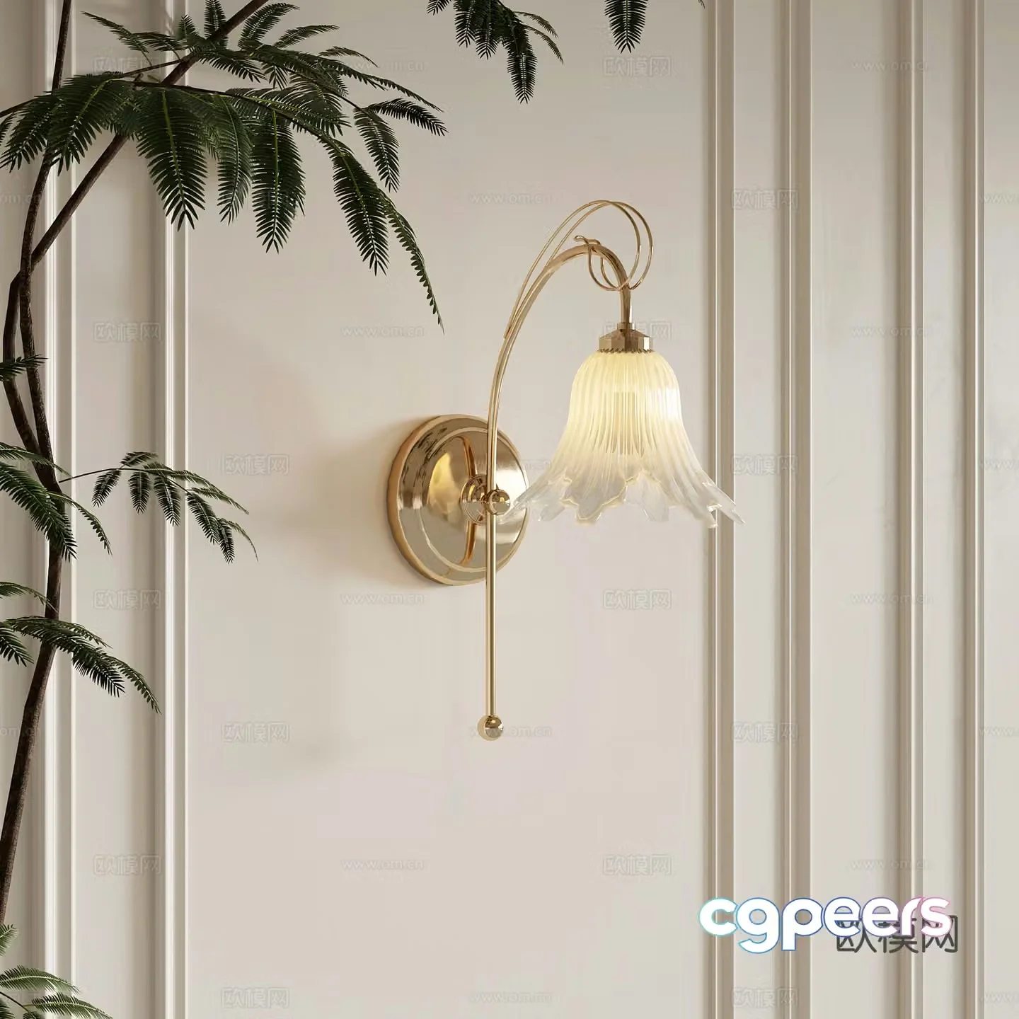 Wall lamp French wall lamp bedside lamp decorative lamp 3d model