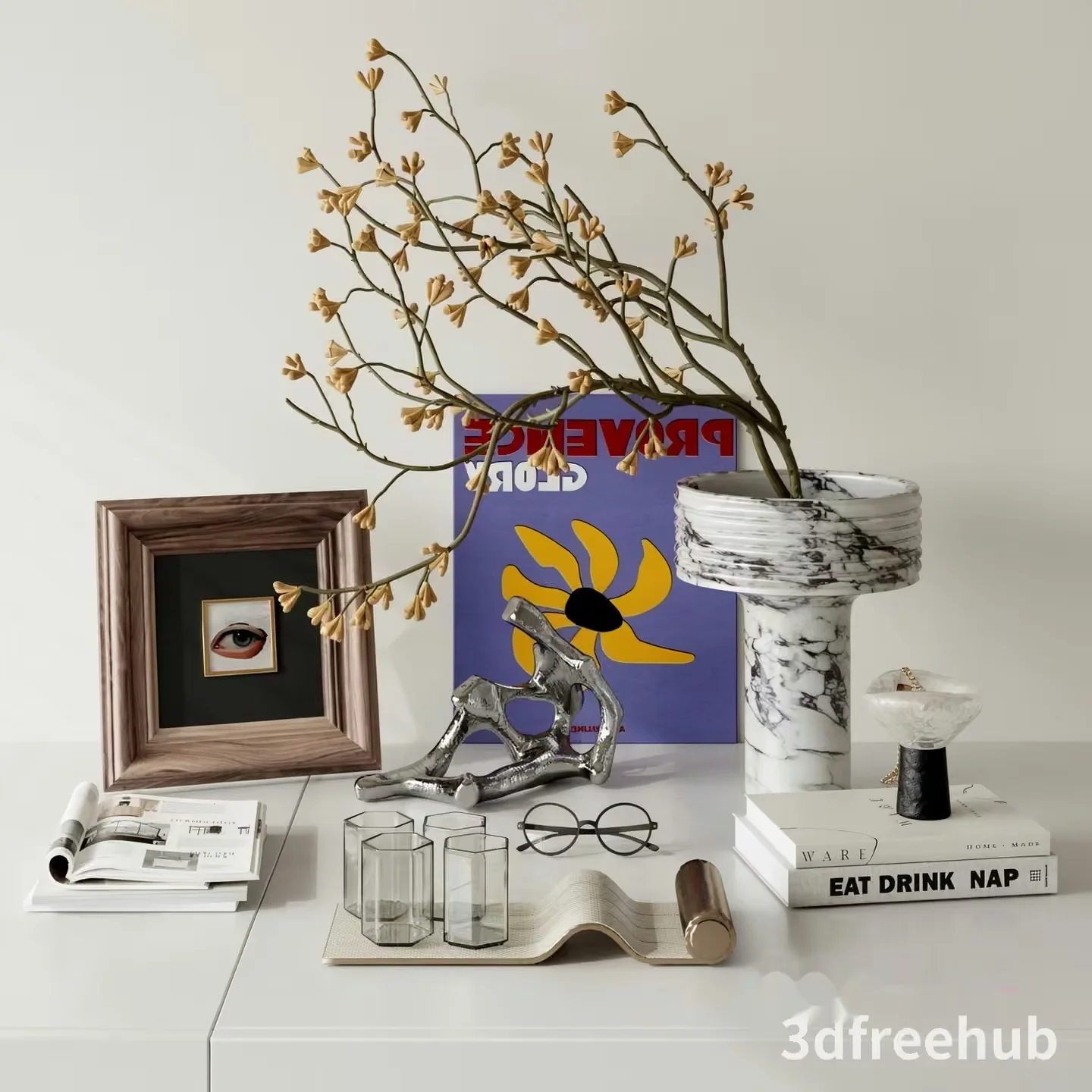 A Modern Home Decor Arrangement 3D Model – 23601 – VRAY Render