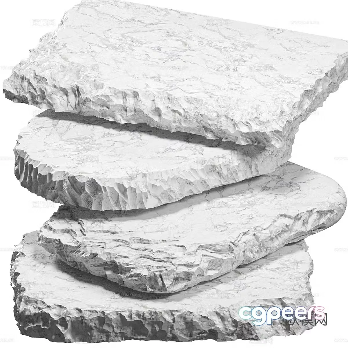 Stone Inlaid Stone Slate Rock 3D Model