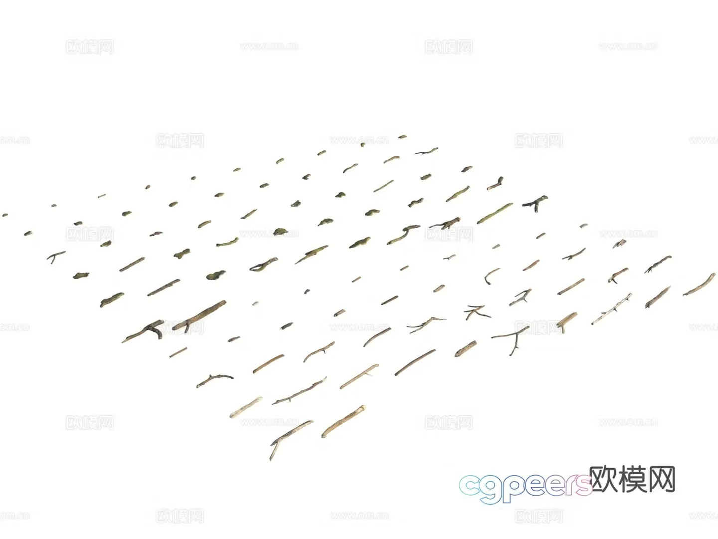 3d model of bark twigs