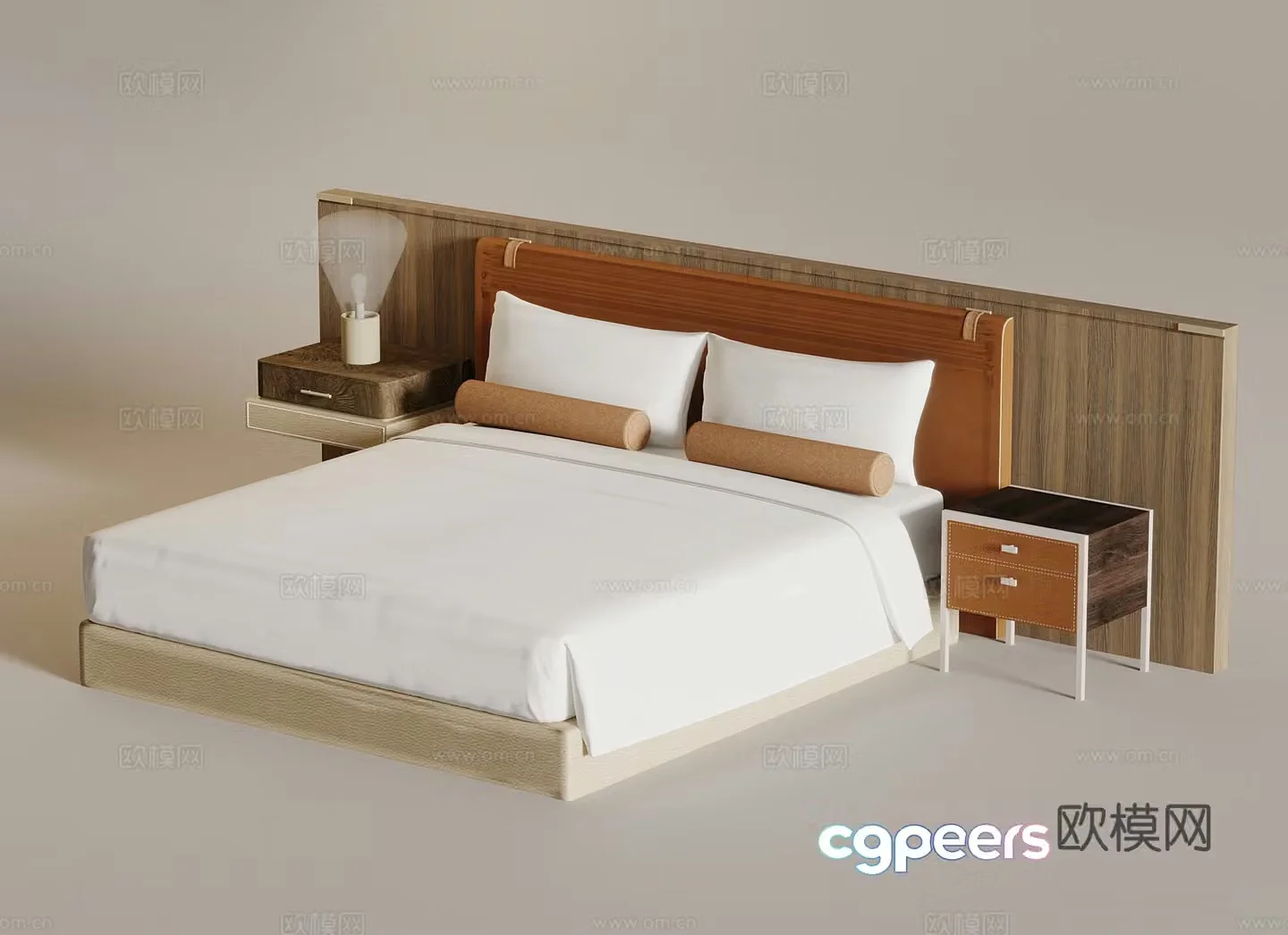 Bed Modern medieval style double bed 3d model