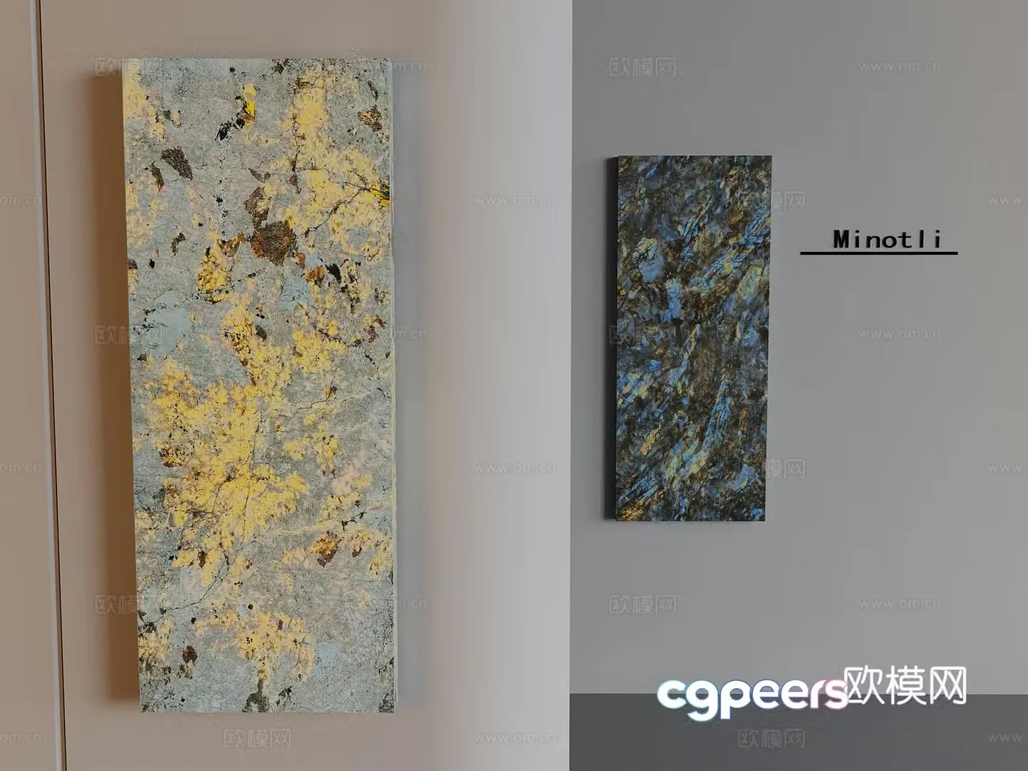Modern translucent stone background wall 3d model