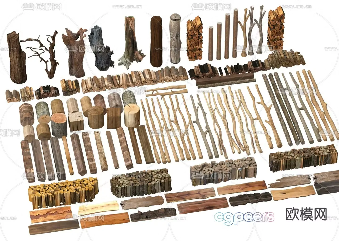 wood plank old plank old wood wood pile 3d model