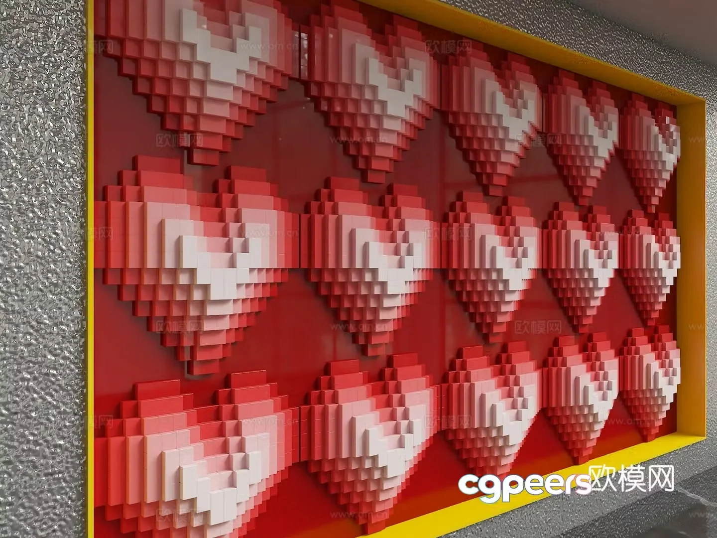 Modern background wall 3d model