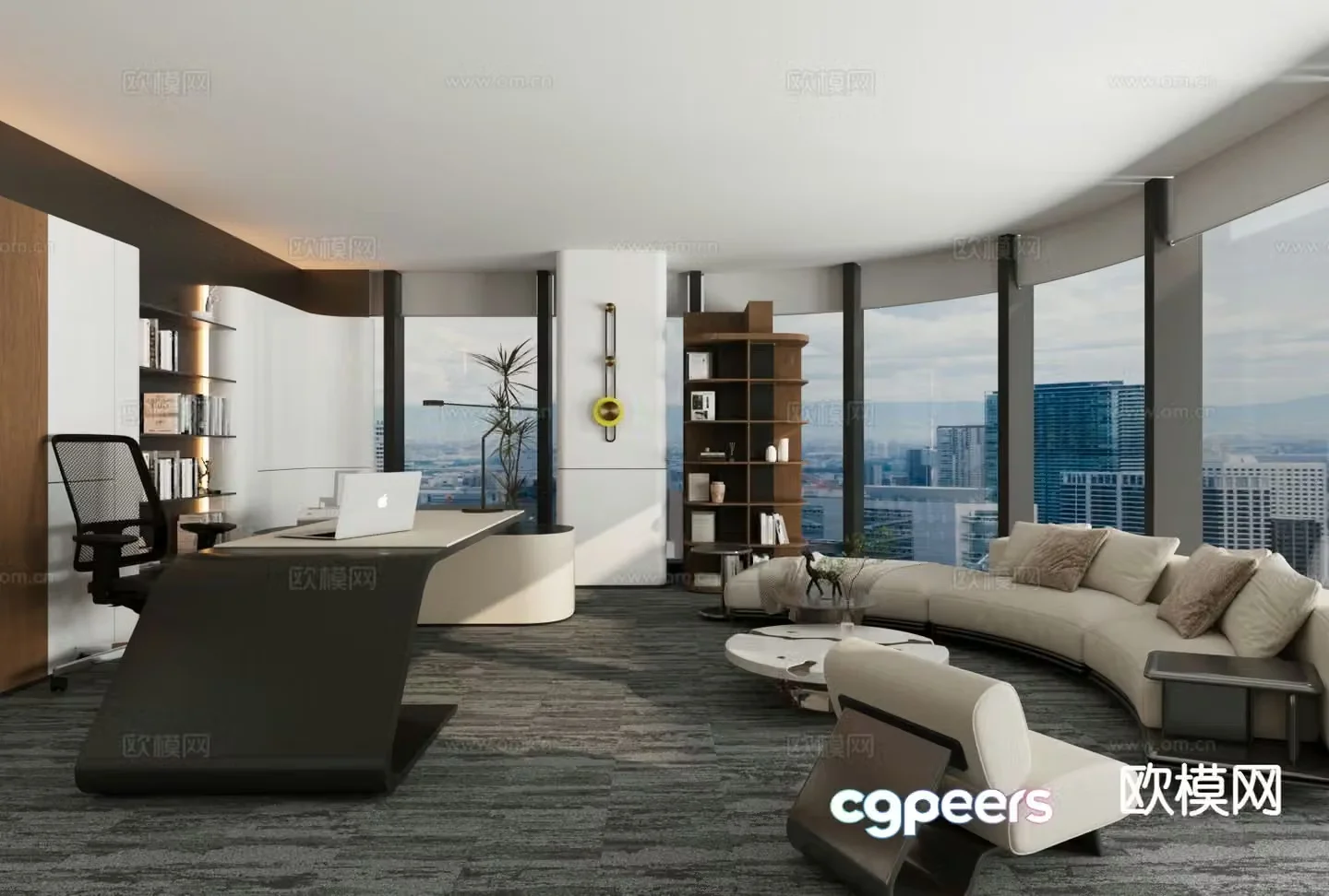 Modern General Manager Office Chairman Office 3D Model
