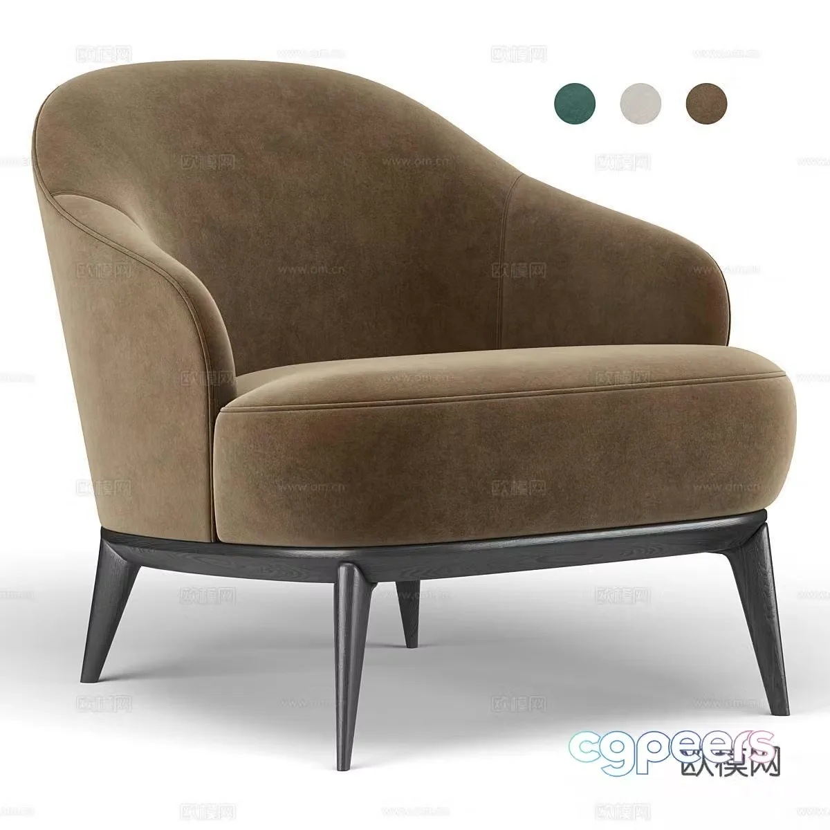 Leslie modern sofa chair leisure chair 3d model