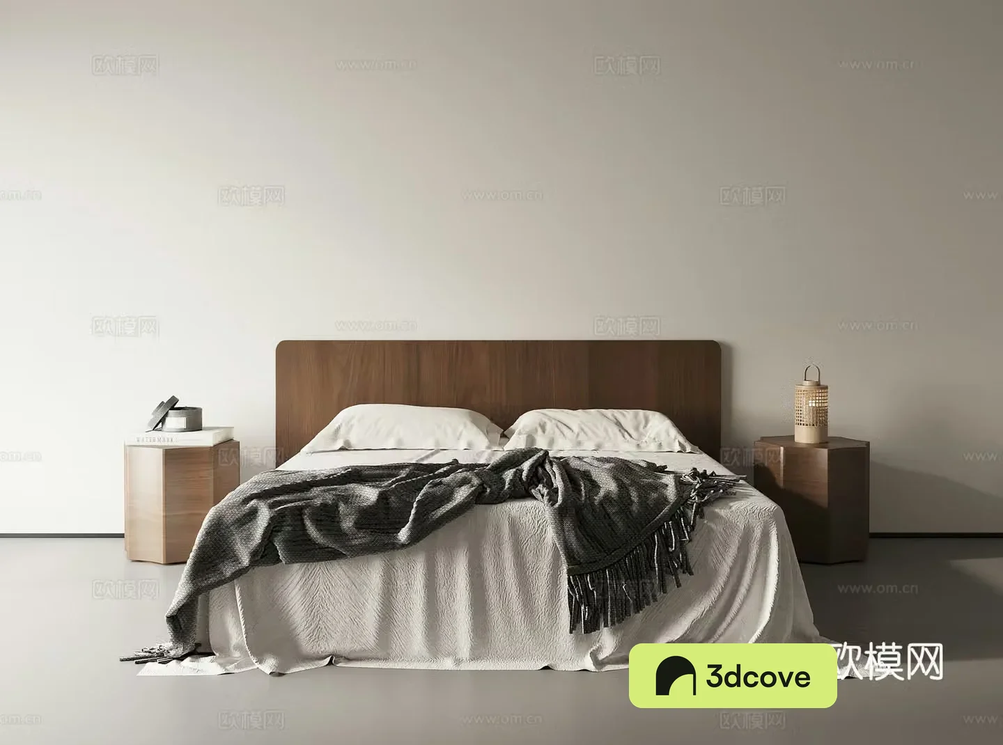 Middle-aged double bed 3d model
