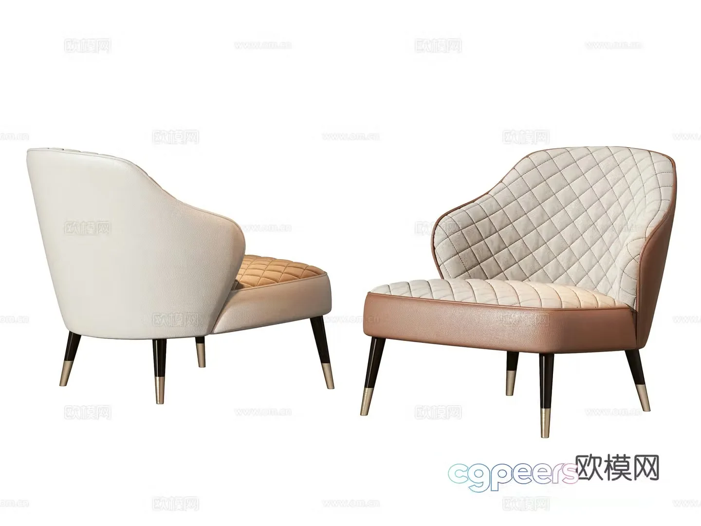 European-style Italian leisure chair 3d model