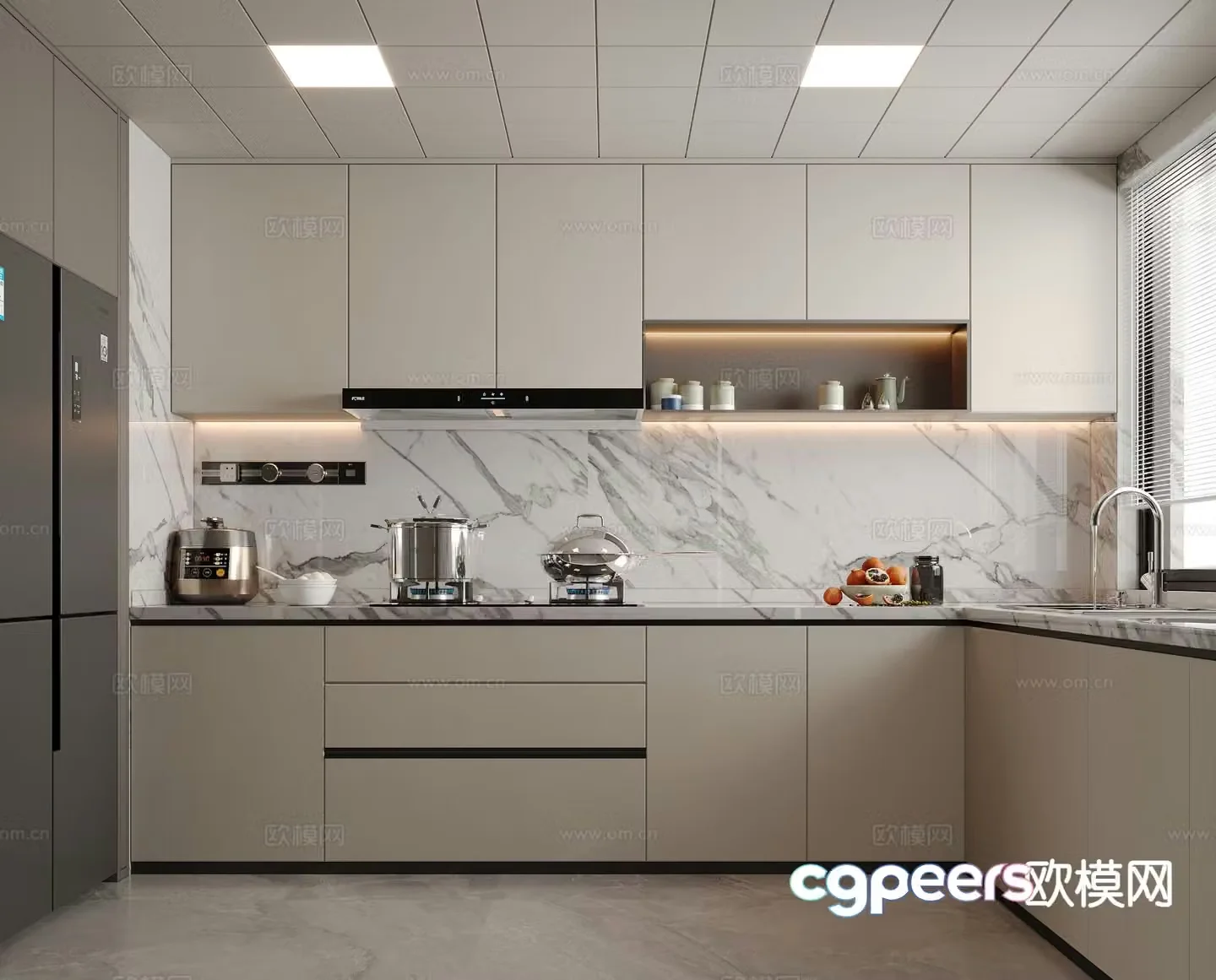 Modern kitchen kitchen 3d model