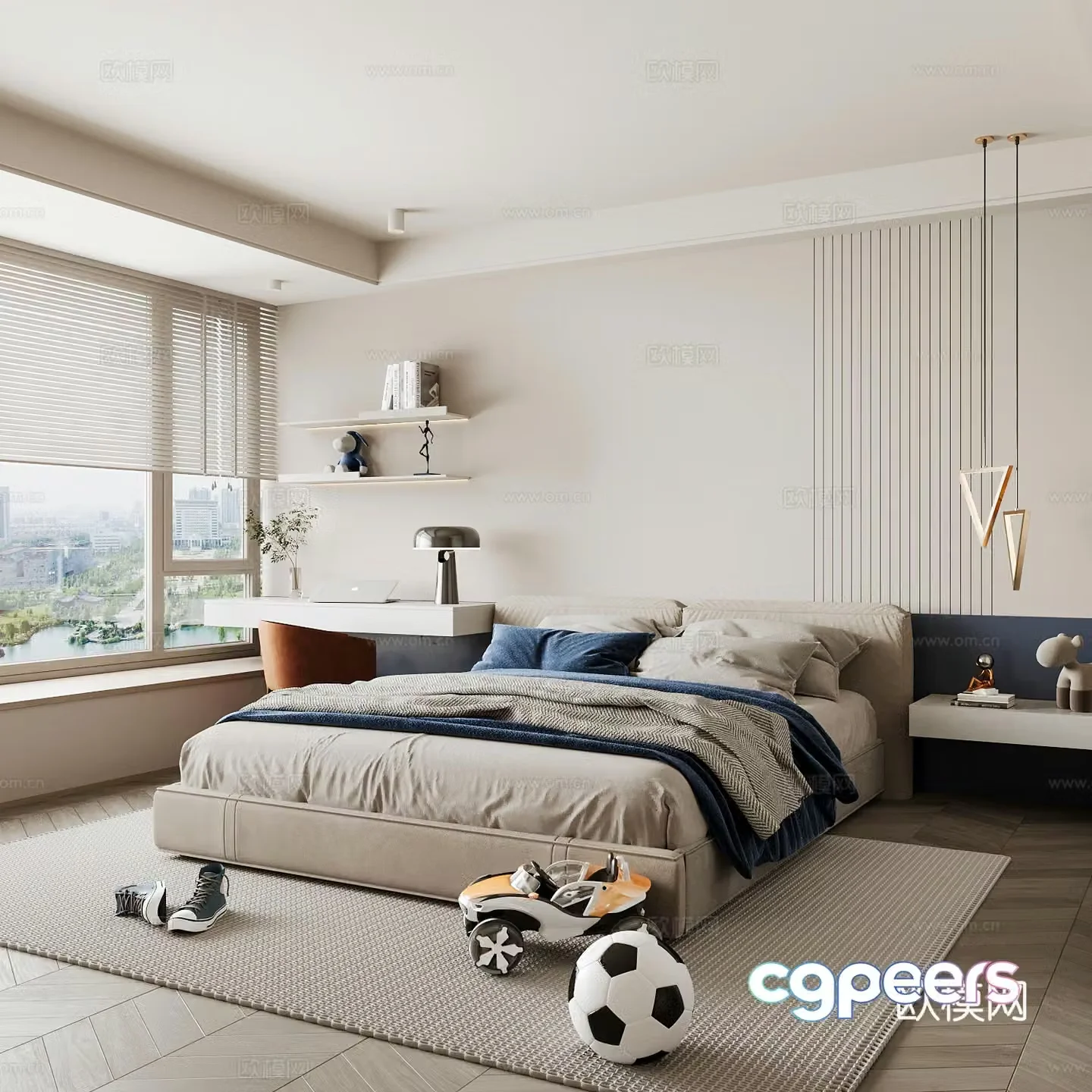 Modern children’s room boy’s room 3d model