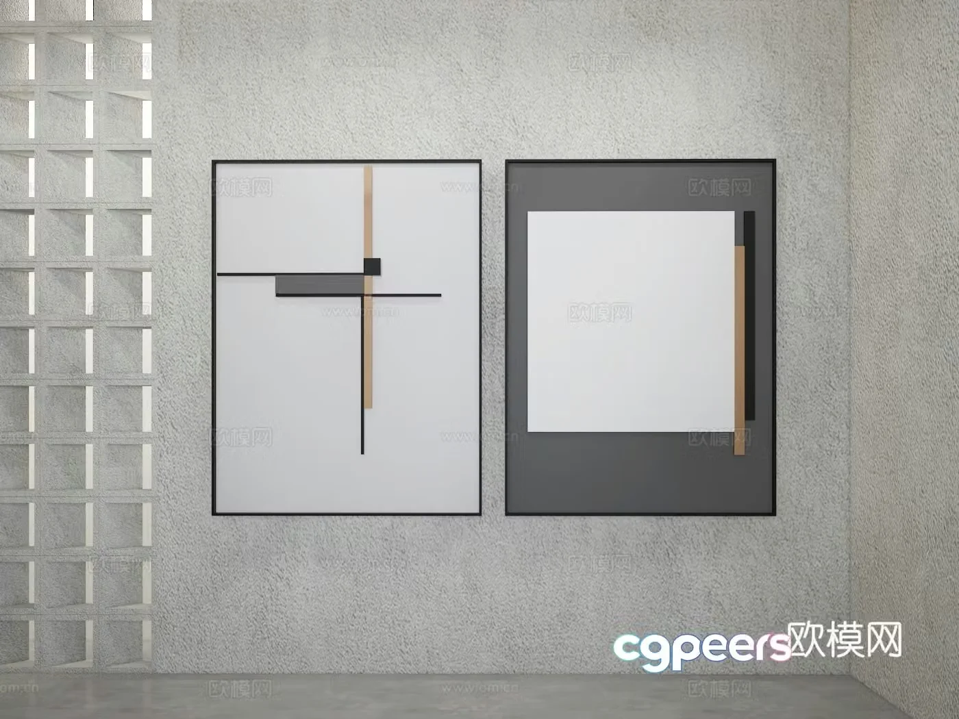 3D model of hanging painting