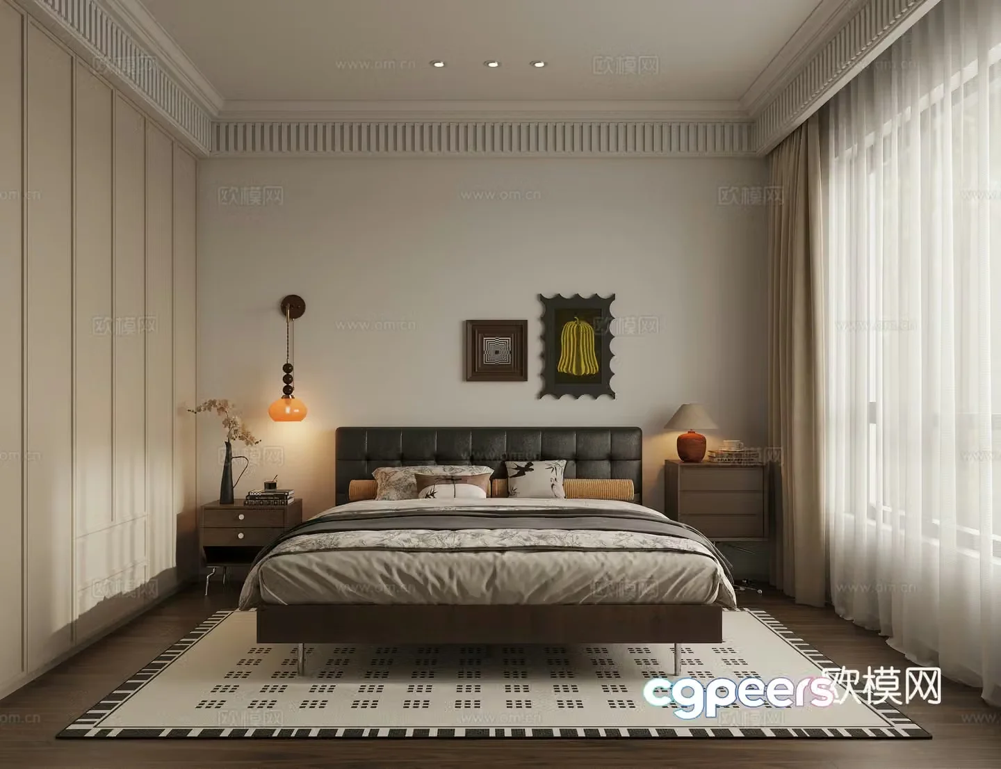 Medieval style bedroom master bedroom 3d model