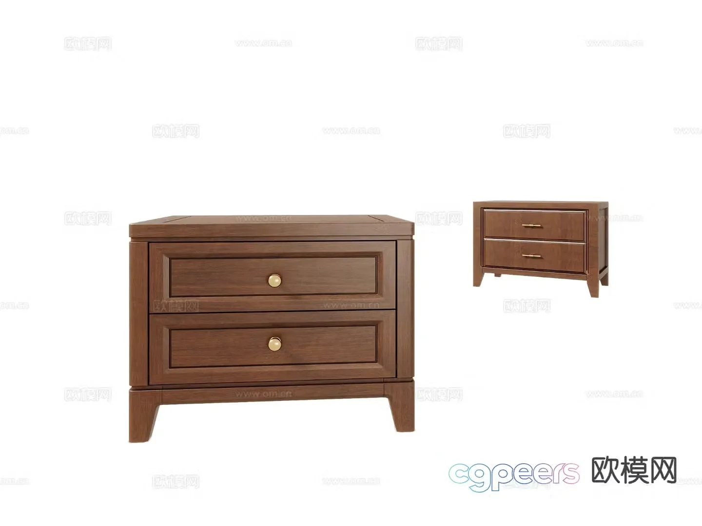 Chinese mahogany bedside table 3d model