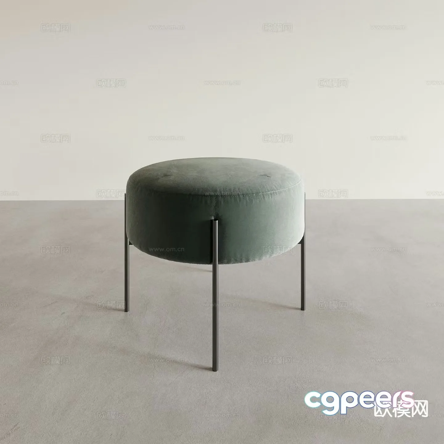 Round stool makeup stool shoe changing stool sofa stool 3D model
