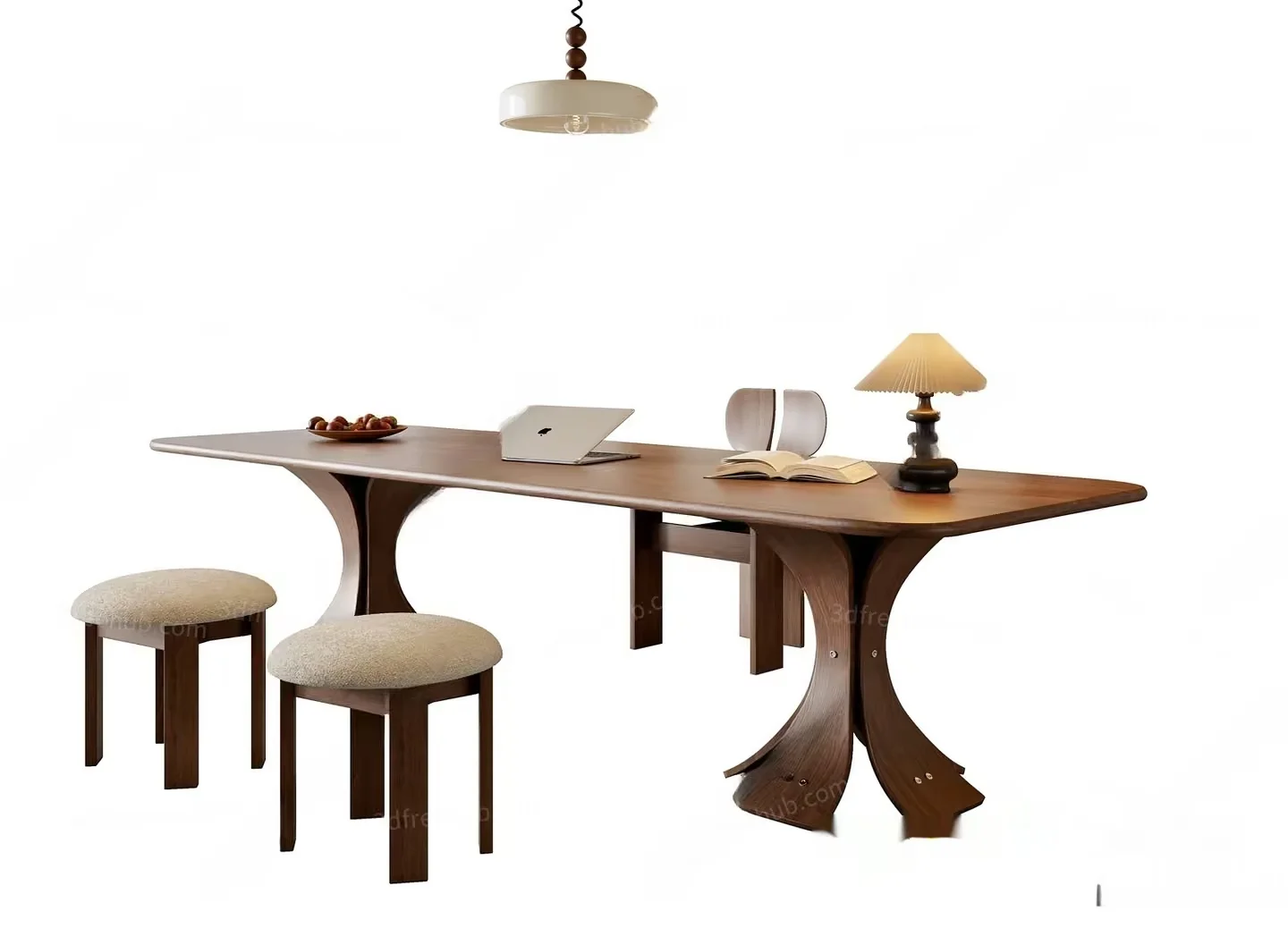 Wooden Office Desk 3D Model – 19969 – VRAY Render