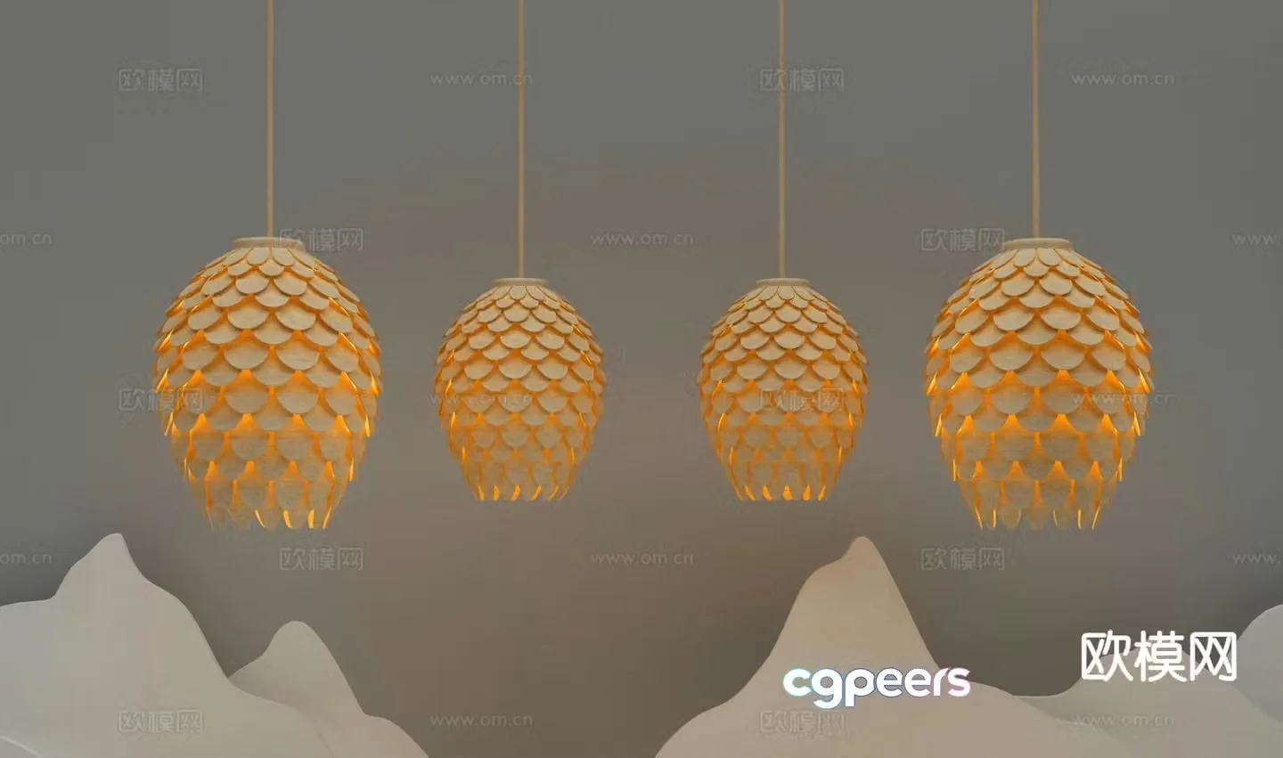 New Chinese style chandelier 3d model