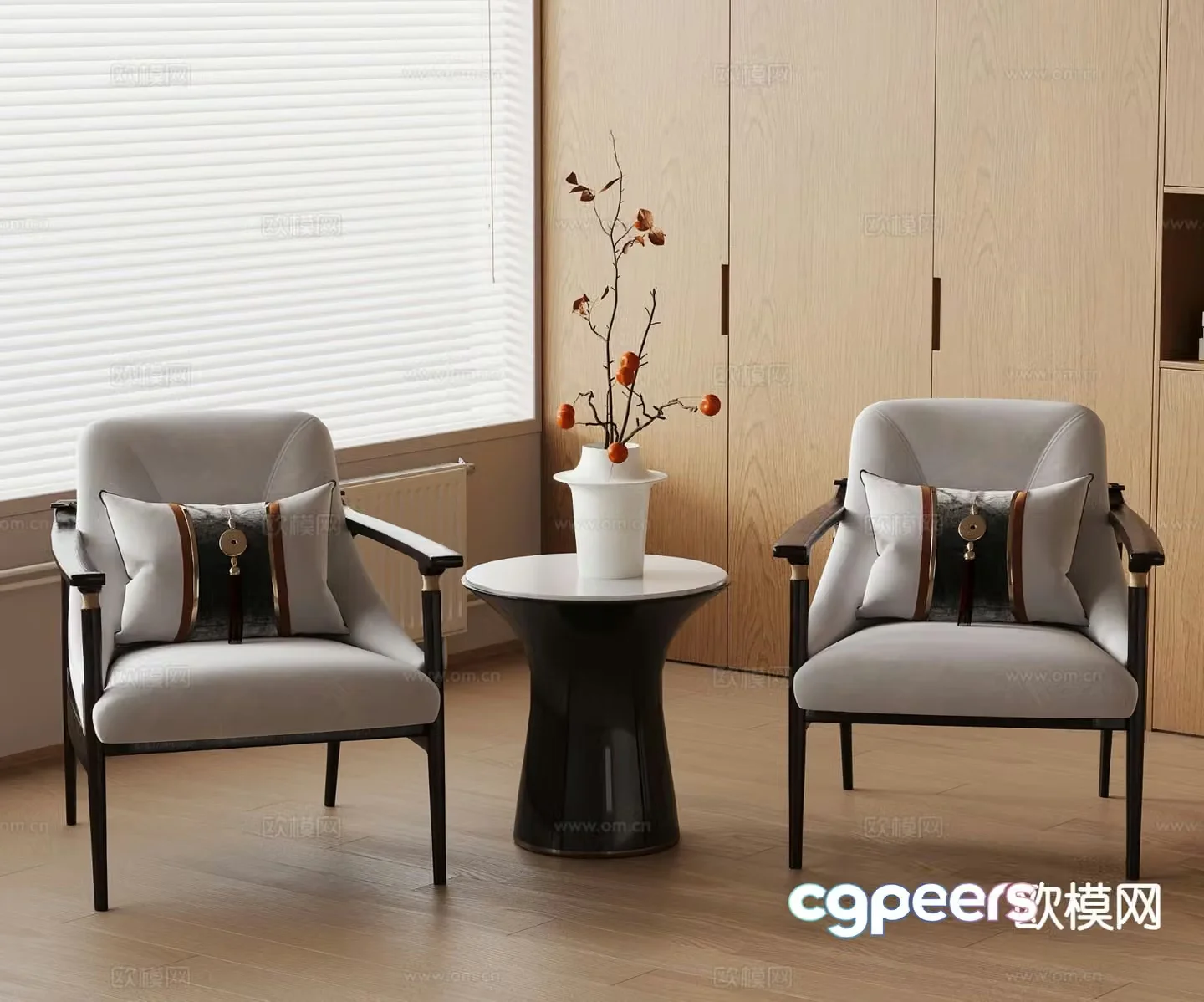 New Chinese style chair leisure chair 3d model