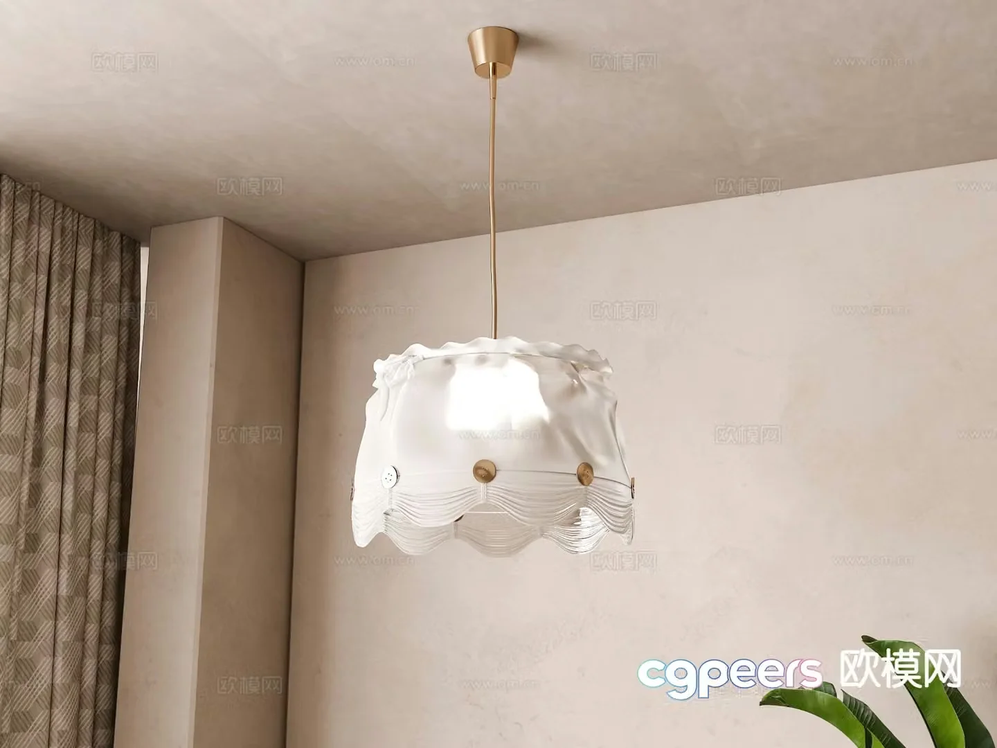 Simple European chandelier 3d model