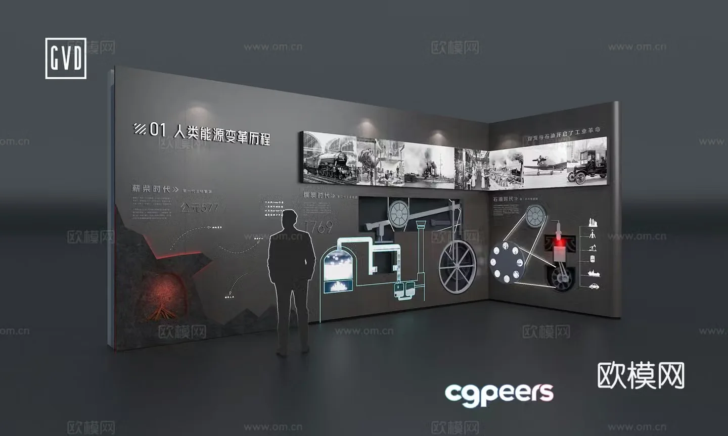 Modern technology steam era steam engine device interactive mechanical device Watt steam engine 3D model