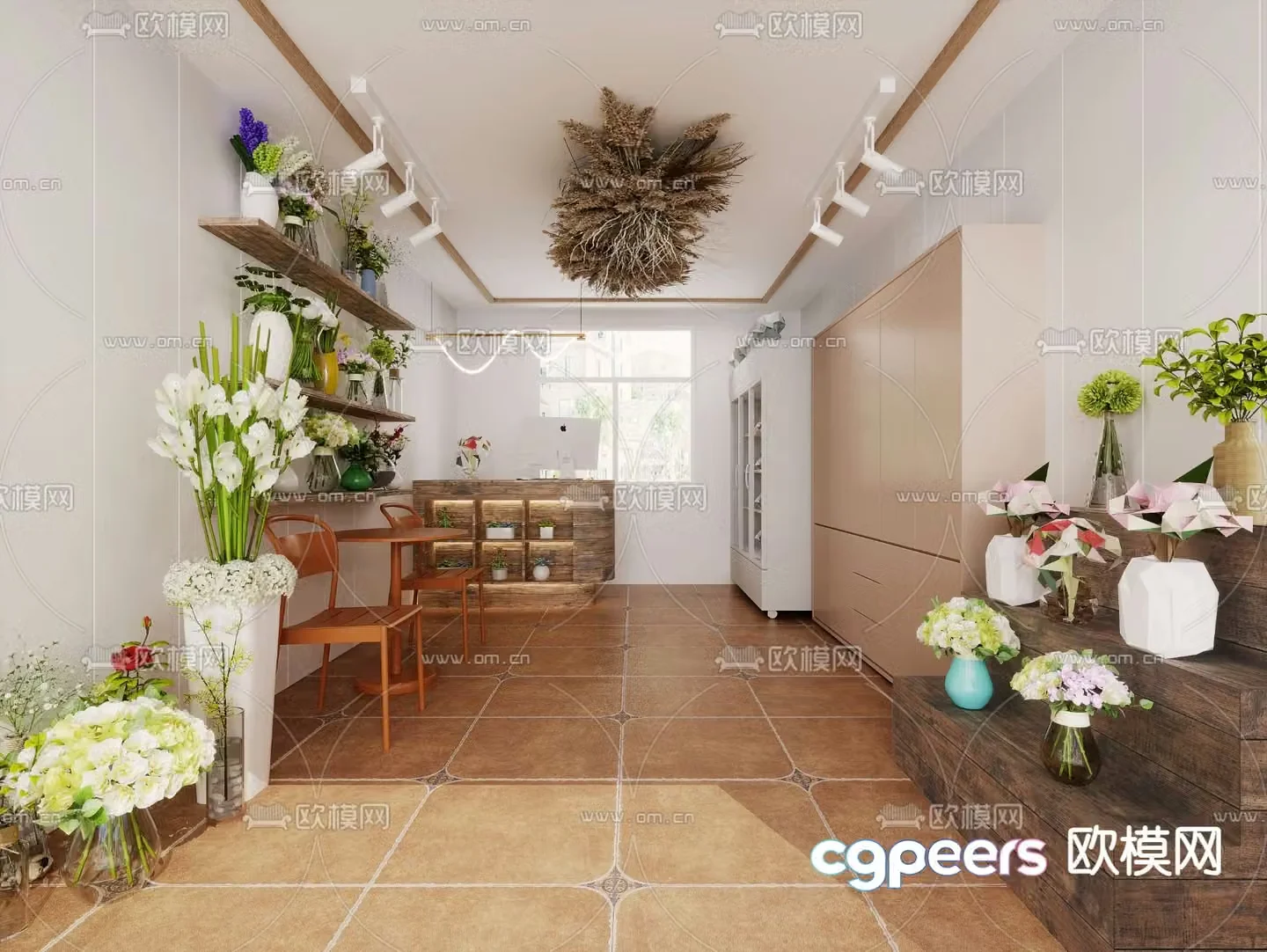 Modern flower shop 3d model
