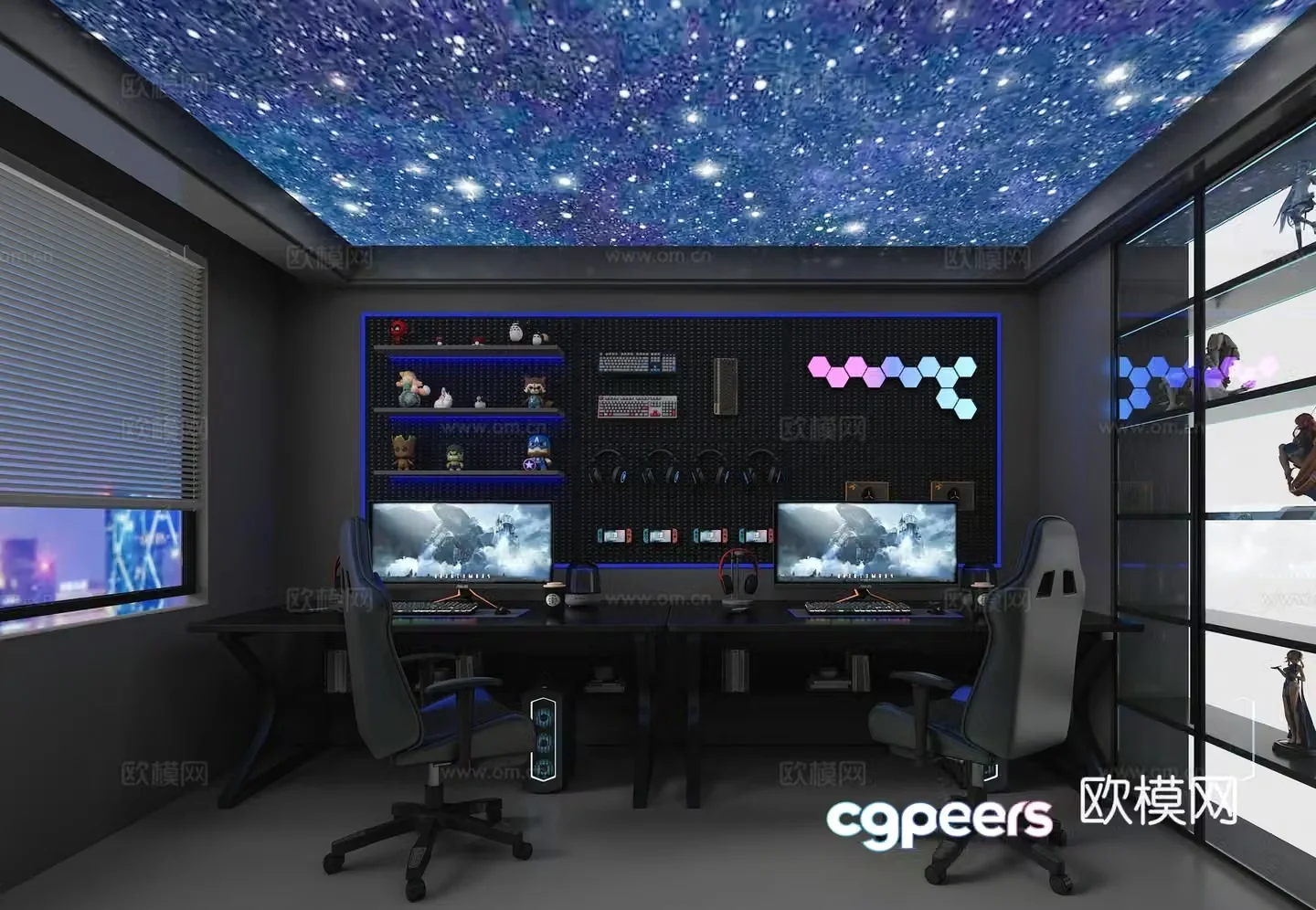 Modern e-sports room hand-made room 3D model