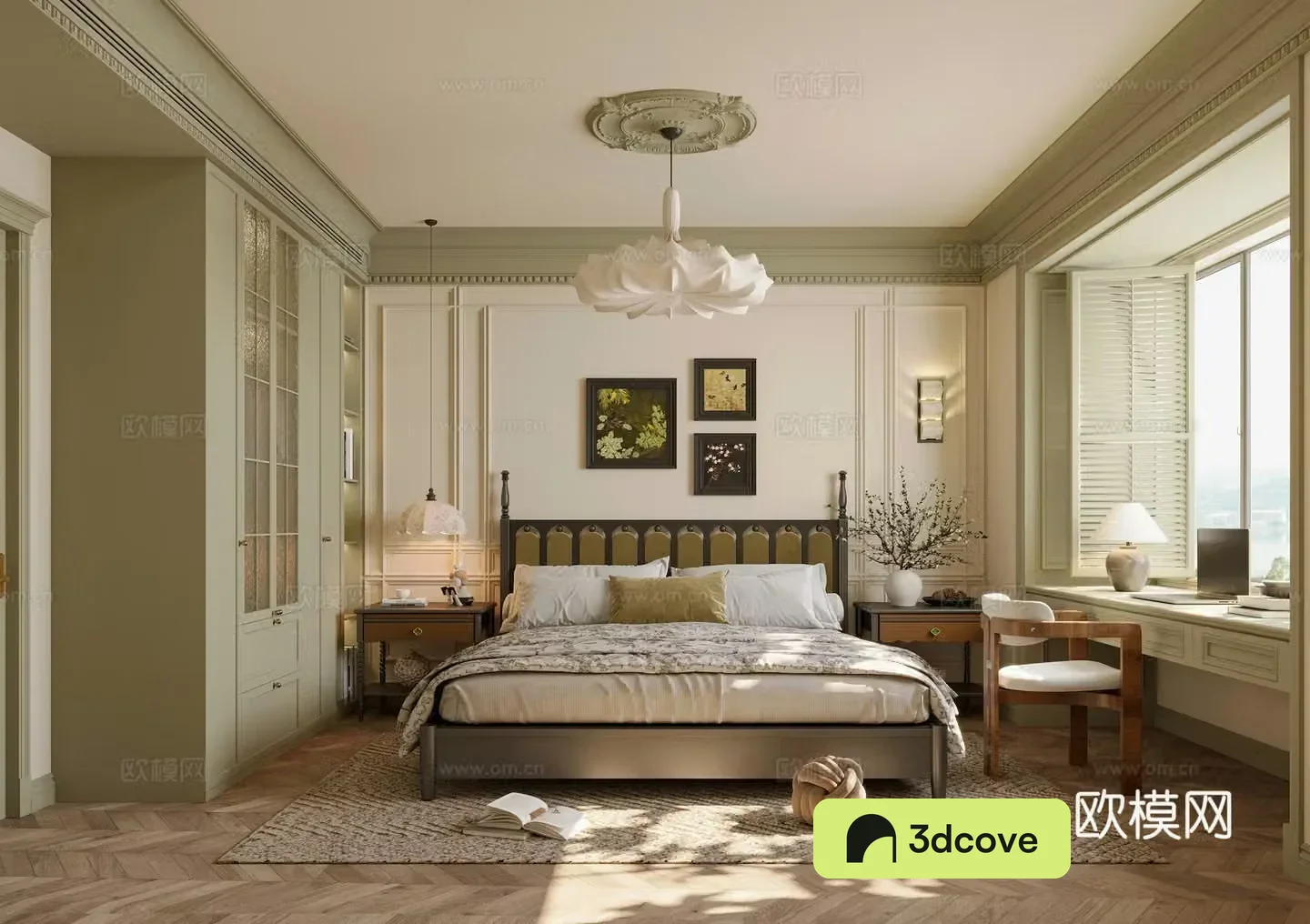 Middle-aged bedroom 3d model