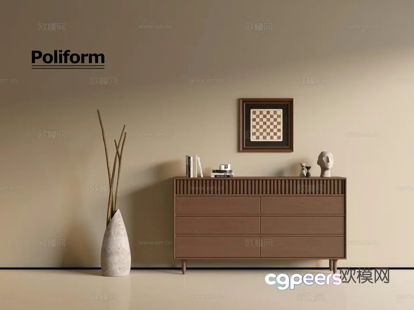 Modern wood grain cabinet ins wind minimalist wind cabinet whole cabinet sideboard balcony cabinet storage 3D model