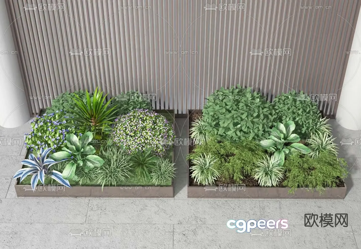Small landscape shrub plant pile 3d model