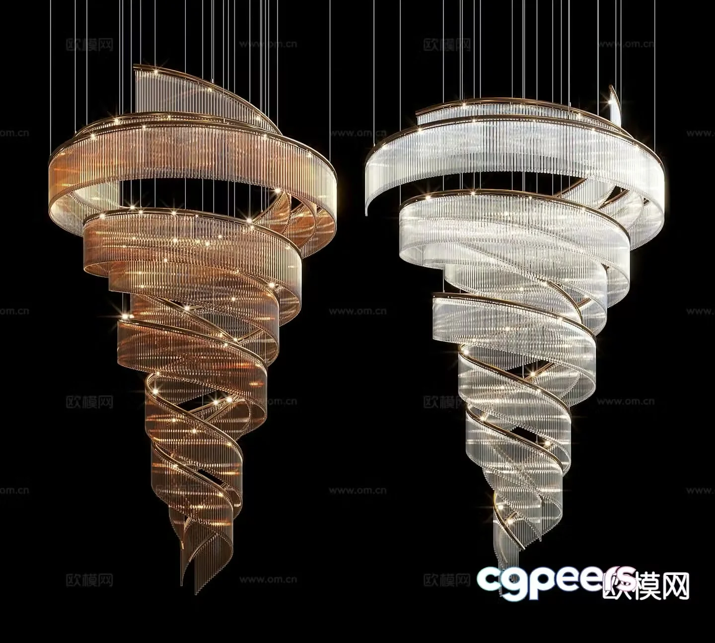 Light luxury chandelier crystal chandelier 3d model